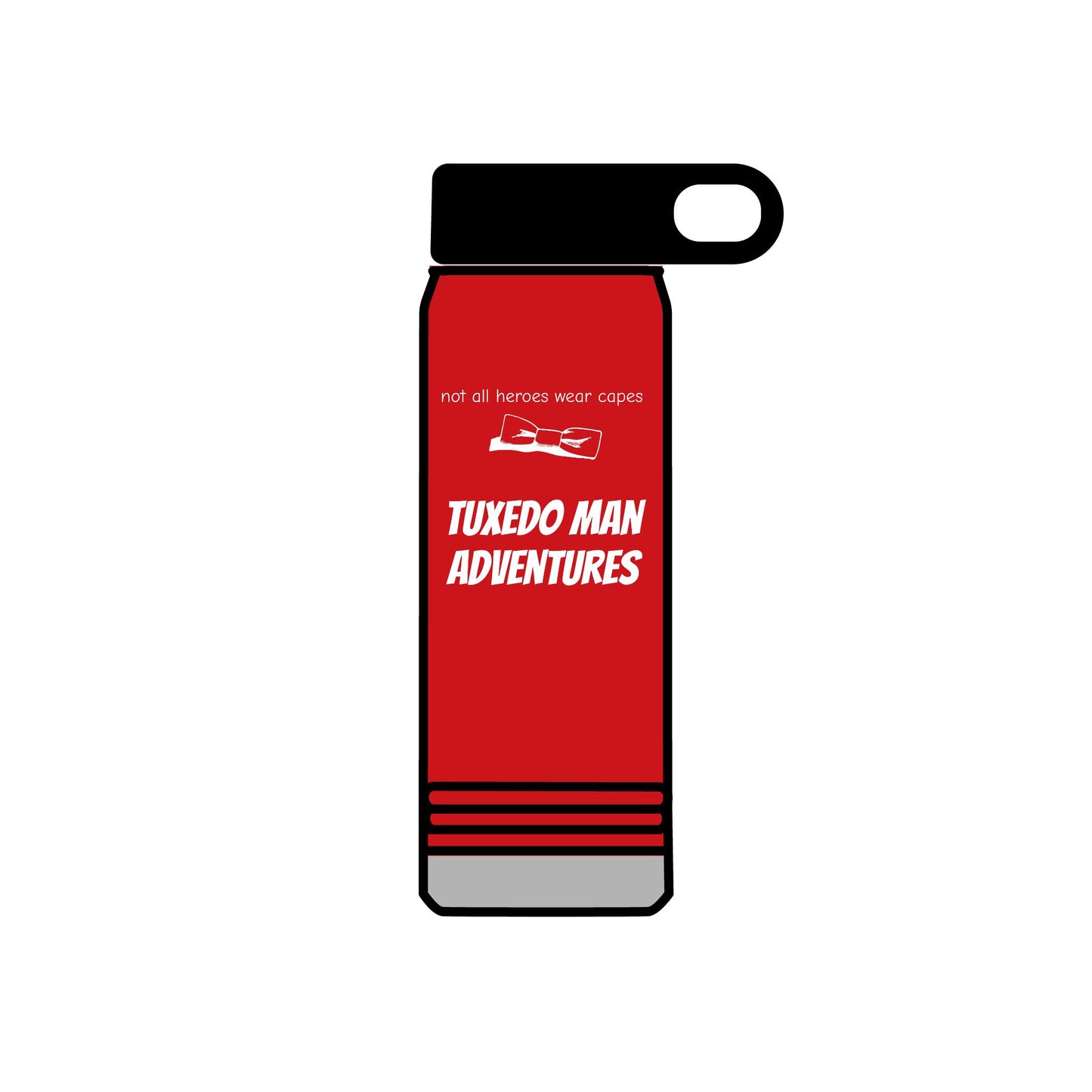 White Tuxedo Stainless Water Bottle, 20oz