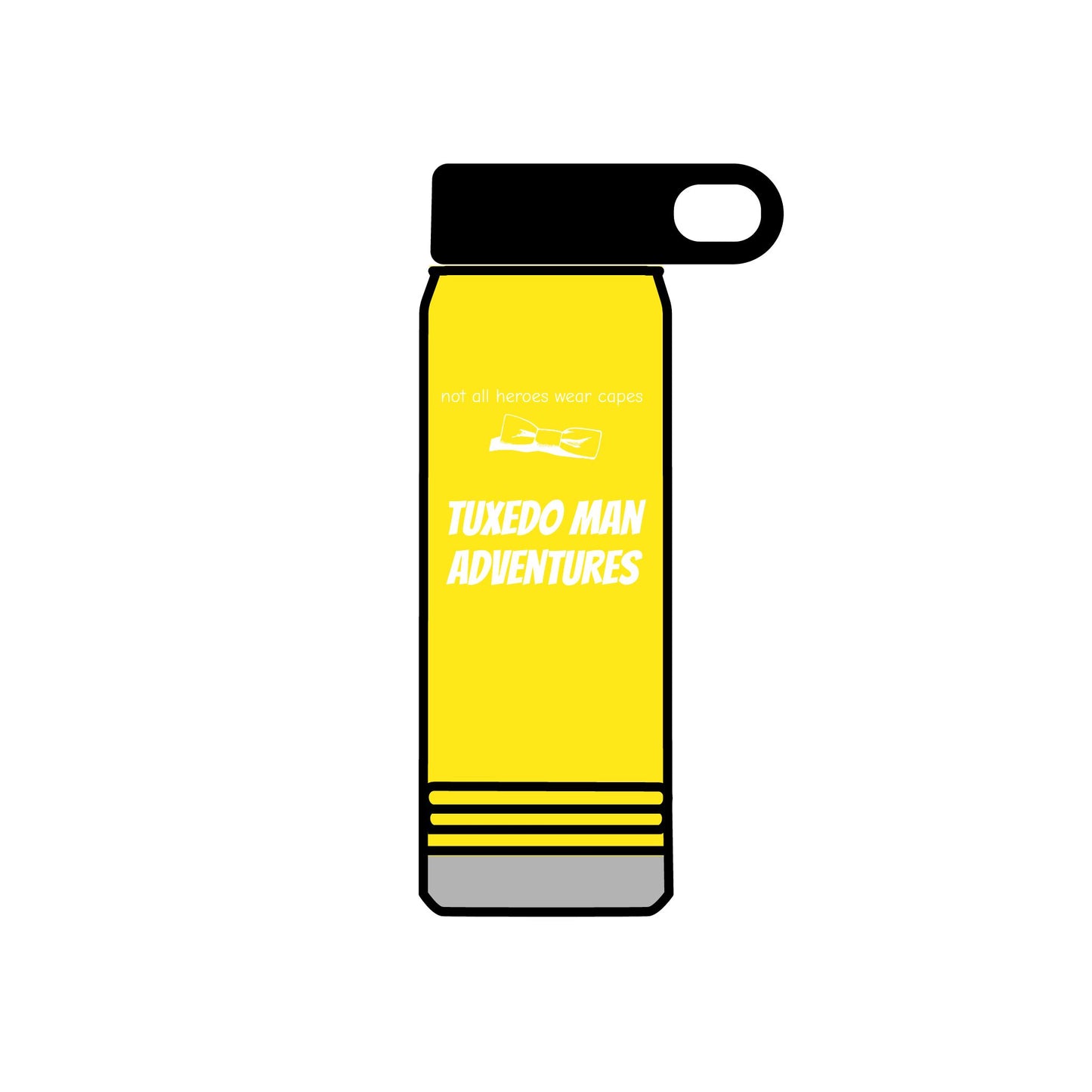 White Tuxedo Stainless Water Bottle, 20oz