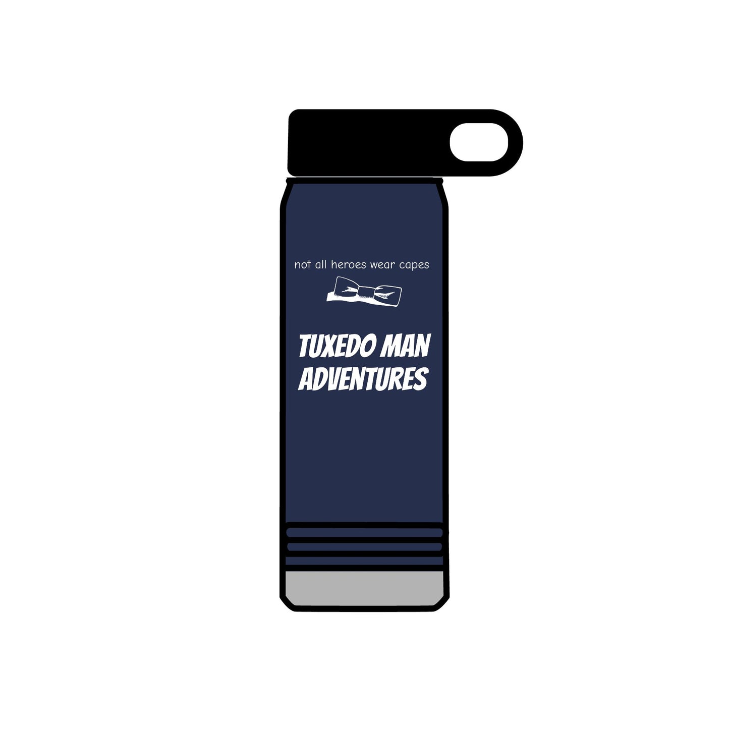 White Tuxedo Stainless Water Bottle, 20oz