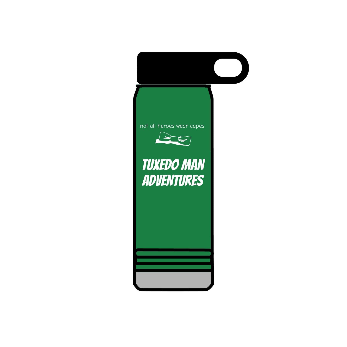 White Tuxedo Stainless Water Bottle, 20oz