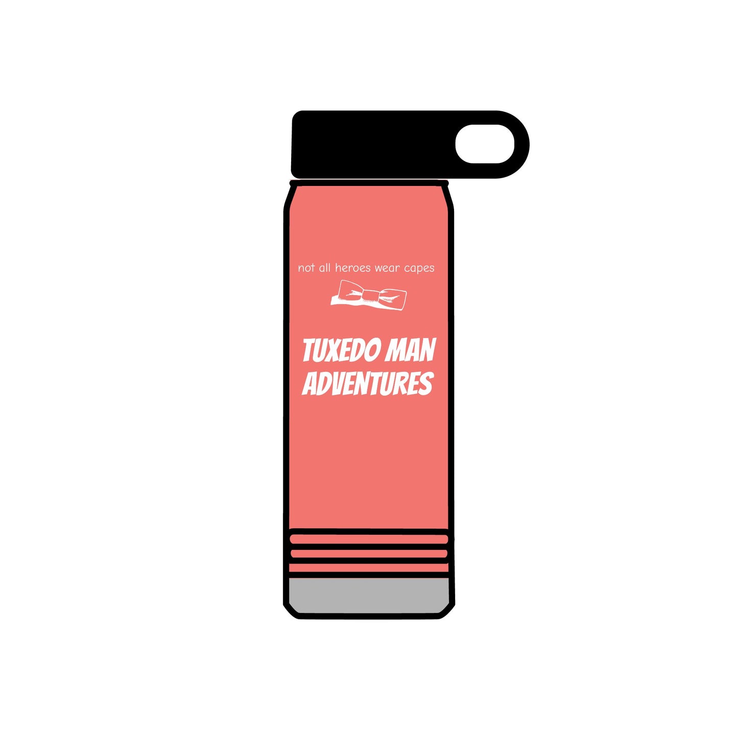 White Tuxedo Stainless Water Bottle, 20oz
