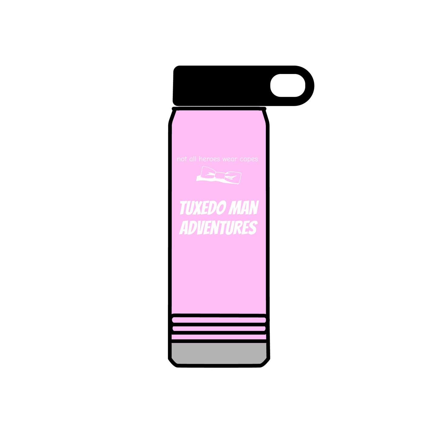 White Tuxedo Stainless Water Bottle, 20oz