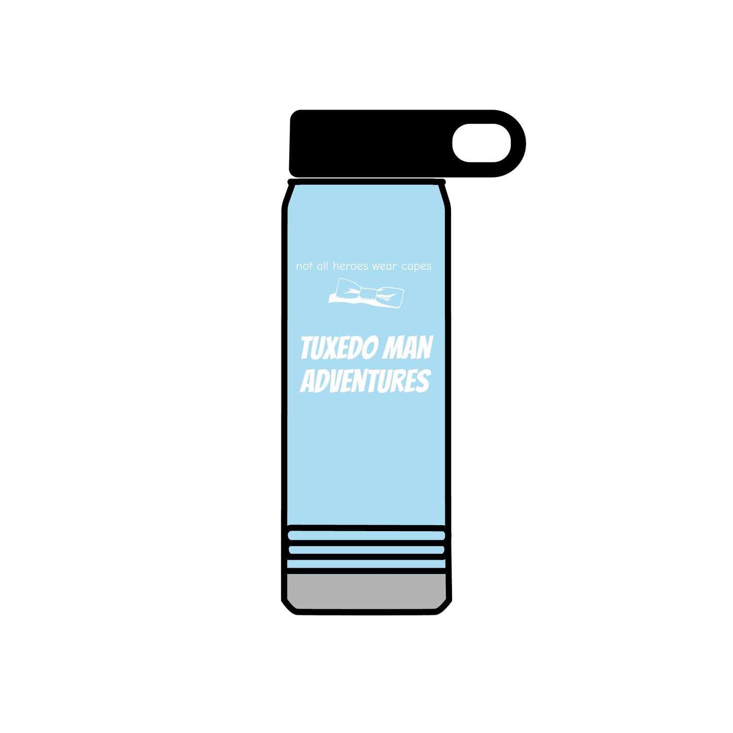White Tuxedo Stainless Water Bottle, 20oz
