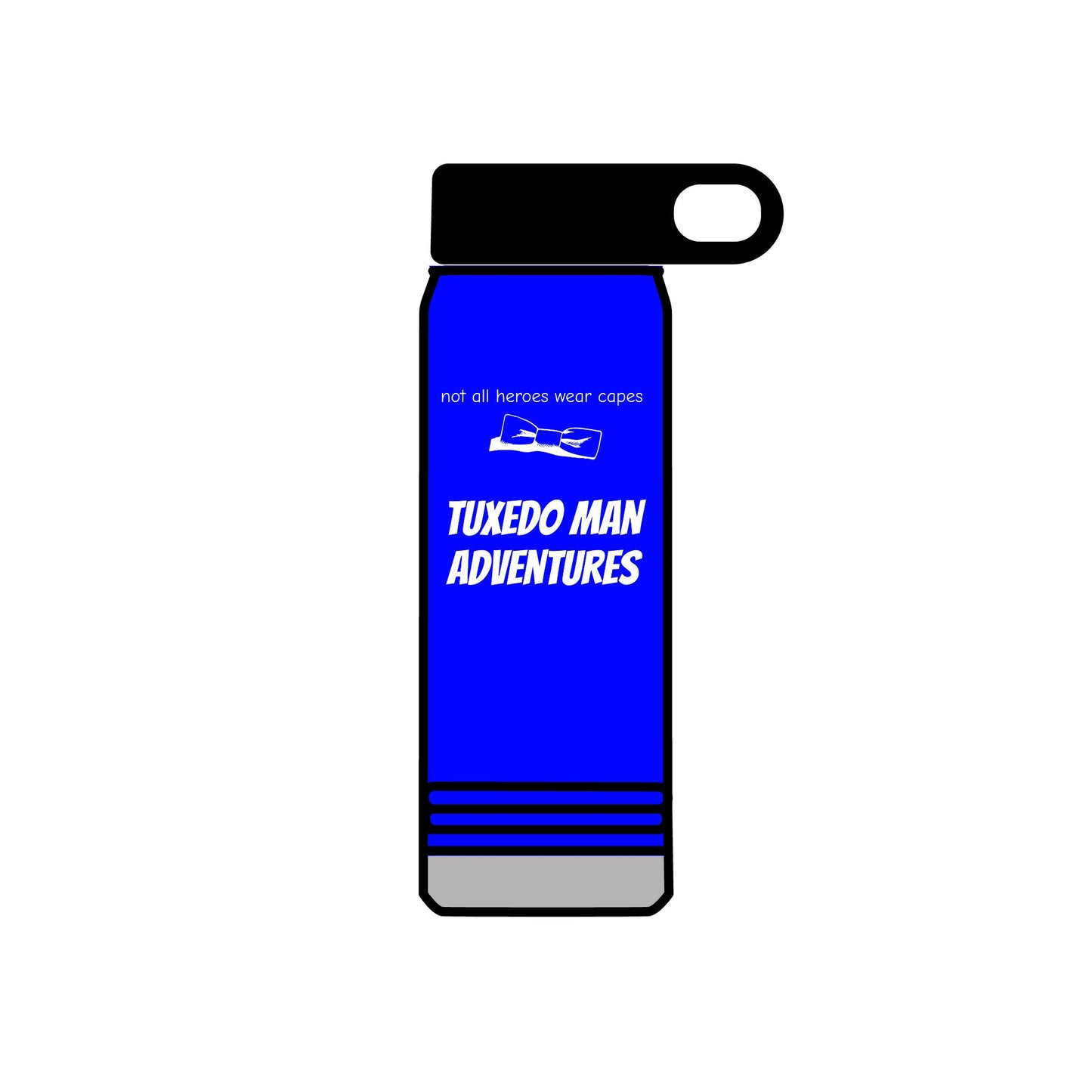 White Tuxedo Stainless Water Bottle, 20oz