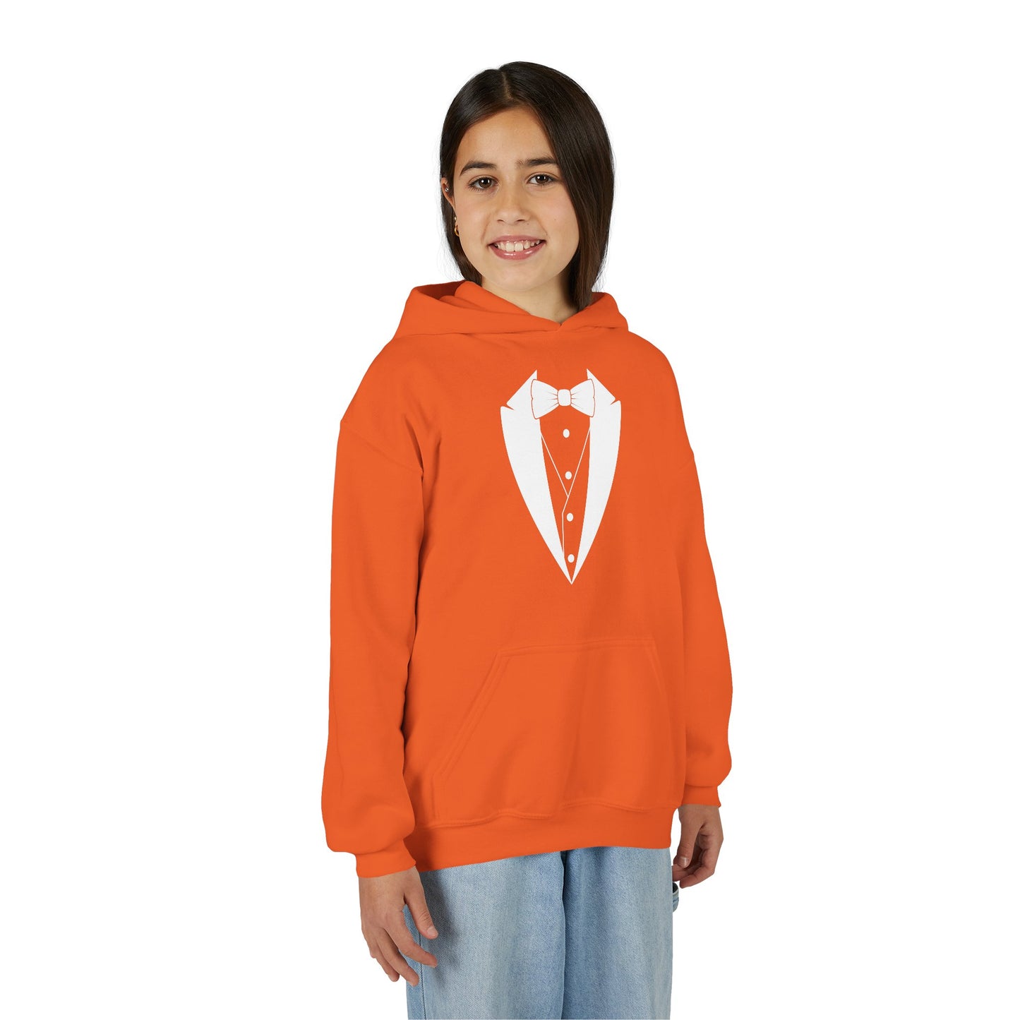 Youth Tuxedo Man Logo Hooded Sweatshirt Heavy Blend 50/50  S-XL