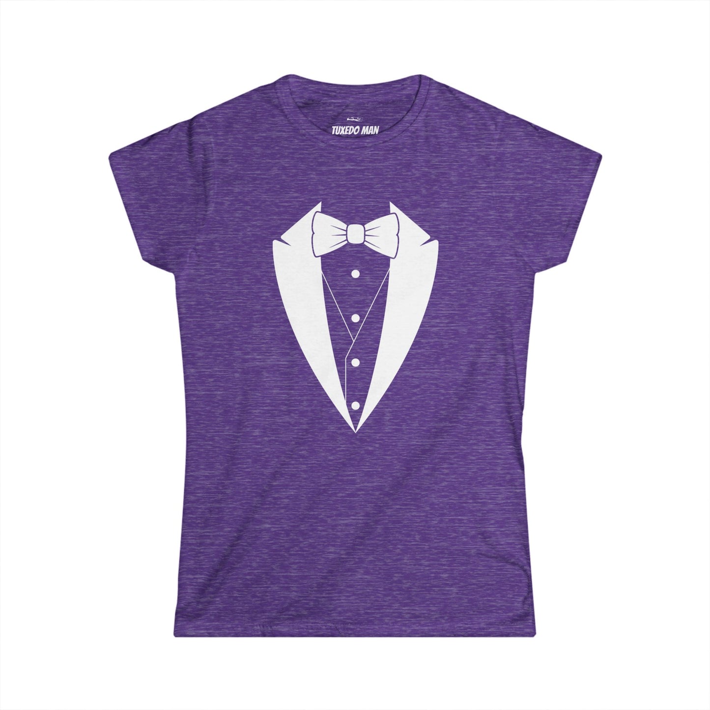 Adult Women's Tuxedo Logo (white logo on dark colors) Gildan 100% Cotton Tee S-3XL