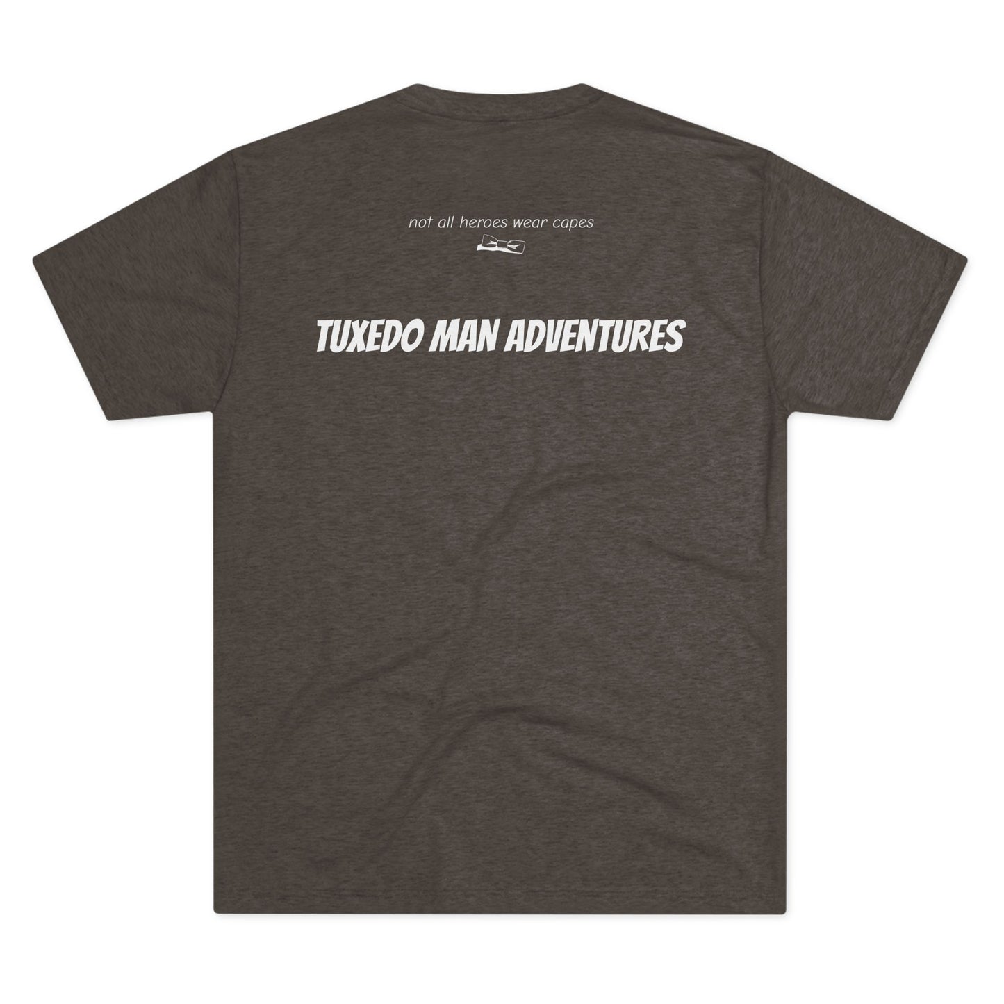Adult Unisex Tuxedo Man Logo (dark colors, white logo) Next Level Ultrasoft Tri-Blend  Crew Tee S-3XL
