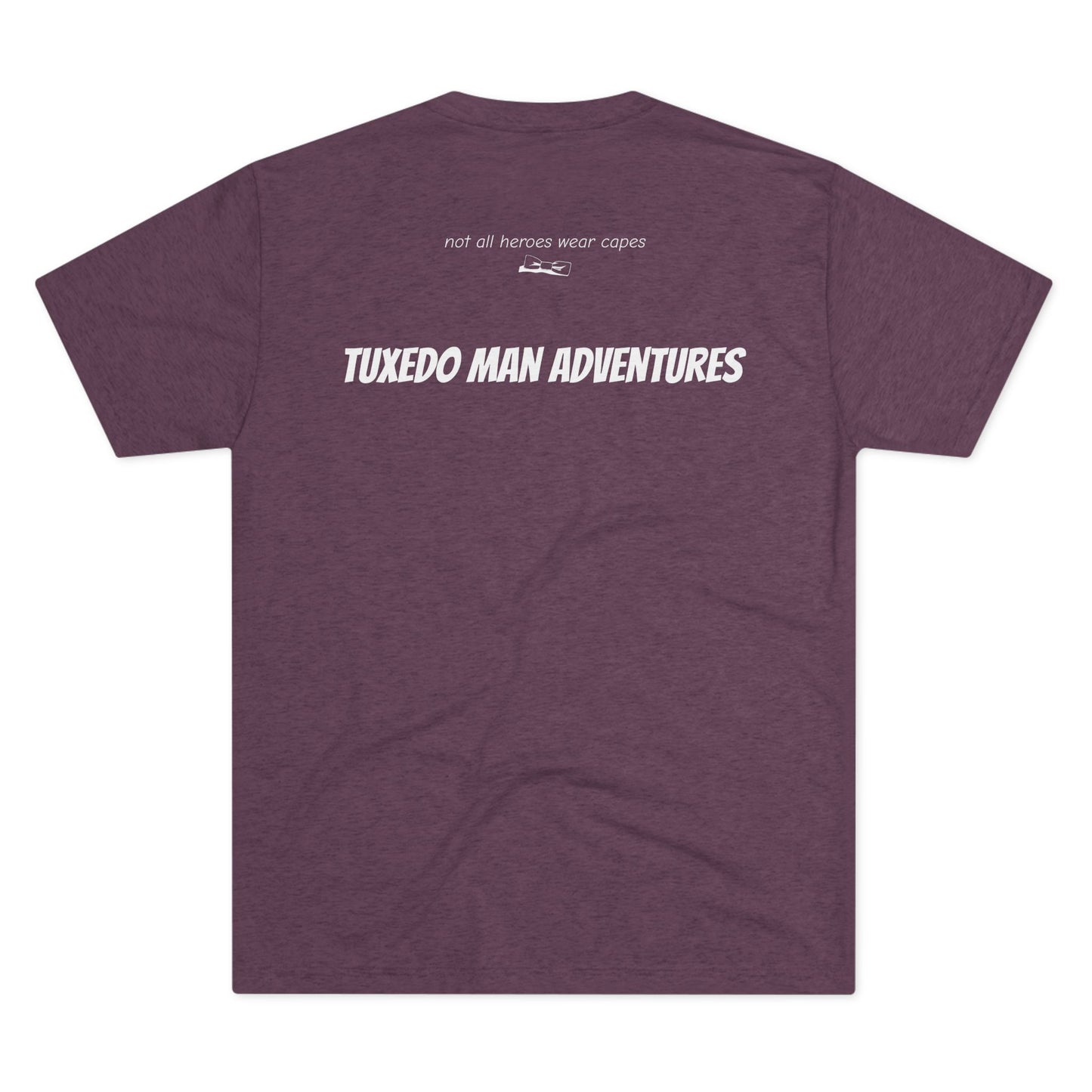 Adult Unisex Tuxedo Man Logo (dark colors, white logo) Next Level Ultrasoft Tri-Blend  Crew Tee S-3XL