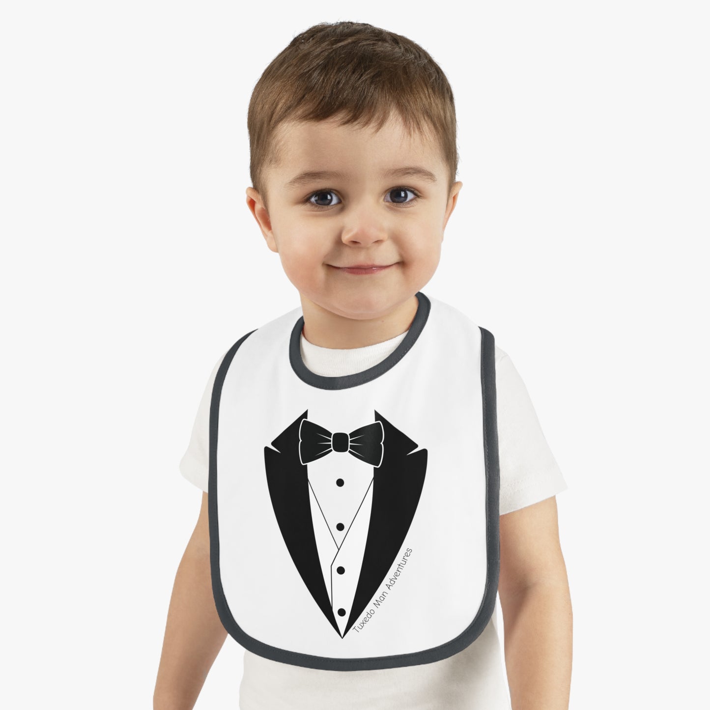 Baby Tuxedo Contrast Trim Jersey Bib