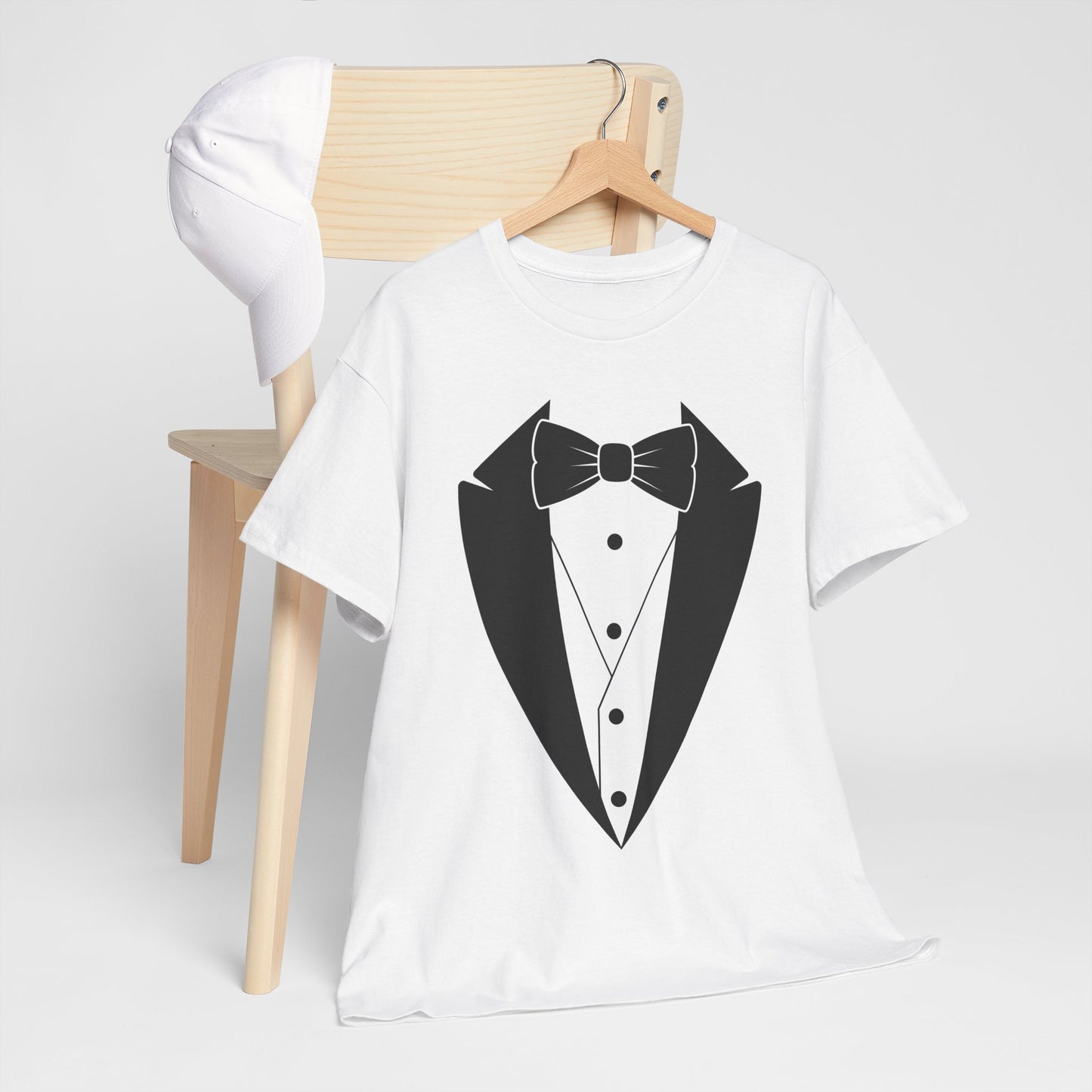 Men's Black Tuxedo Unisex Heavy Cotton Tee S-5XL