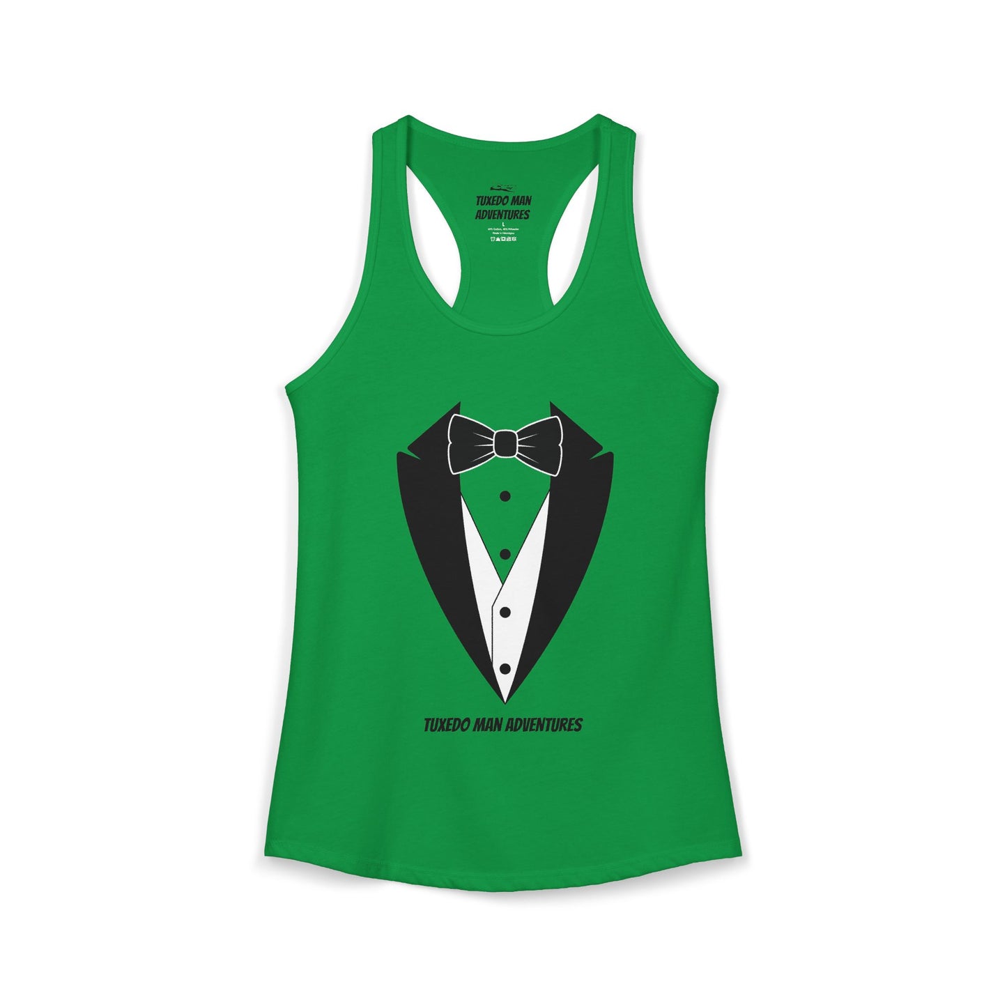 Adult Women's Tuxedo Man Logo Racerback Tank (XS-2XL)