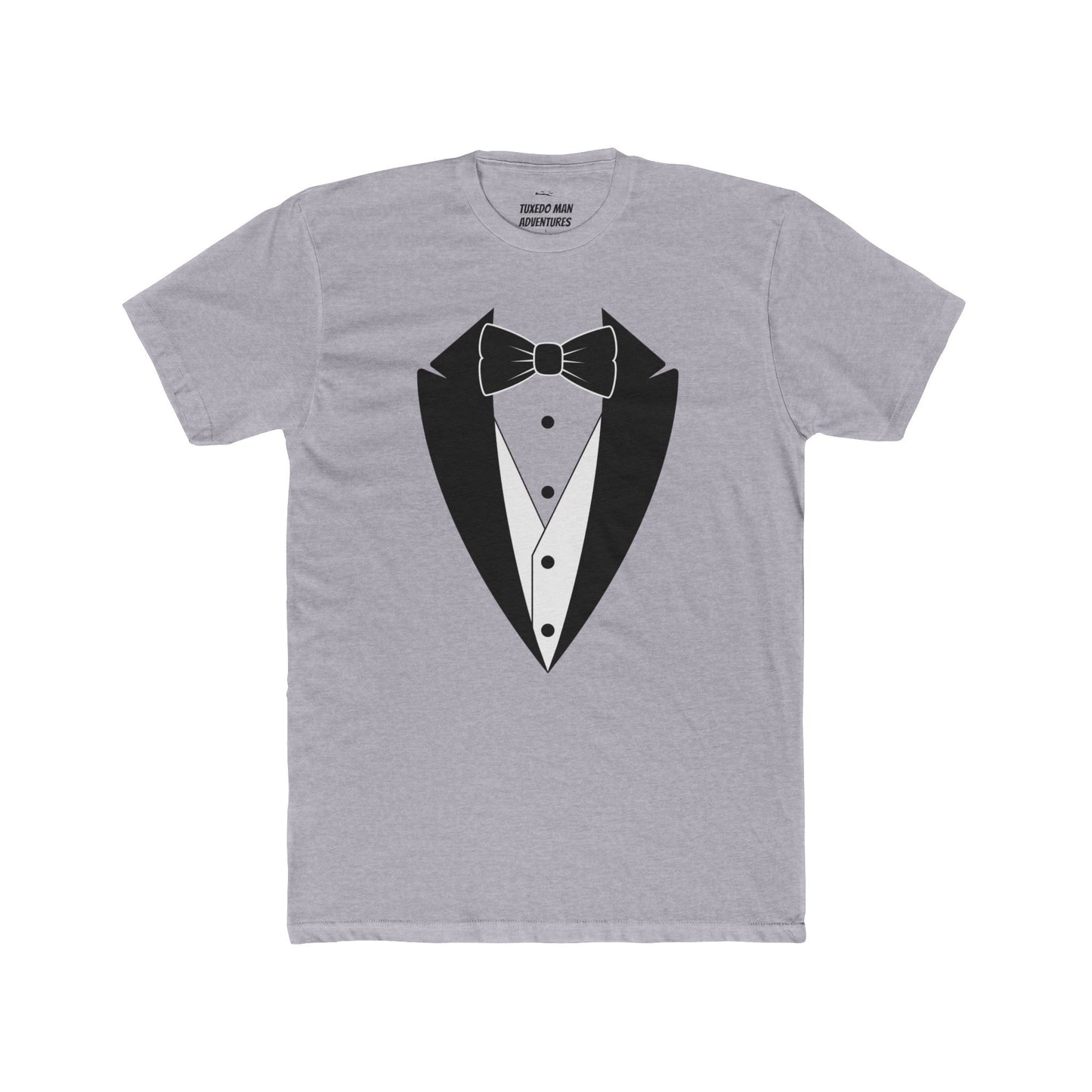 Adult Unisex Tuxedo Man Logo (black logo on pastel palette) 90/10 Blend Tee XS-5XL