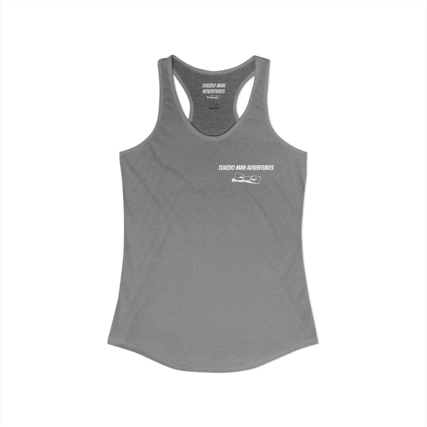 Adult Women's Tuxedo Man Bowtie Logo Racerback Tank