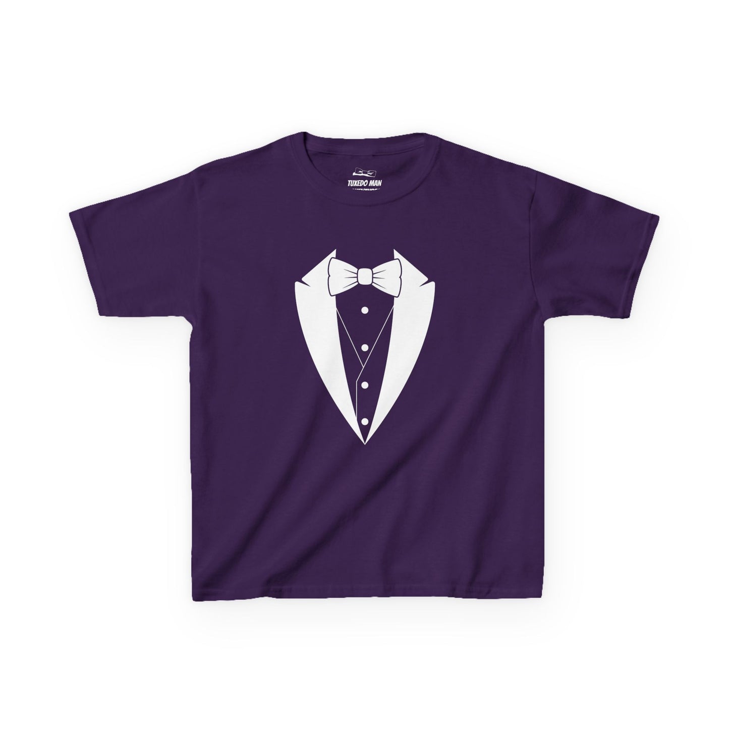 Youth Tuxedo Man Logo (white logo on dark colors) Heavy 100% Cotton™ Tee XS-XL