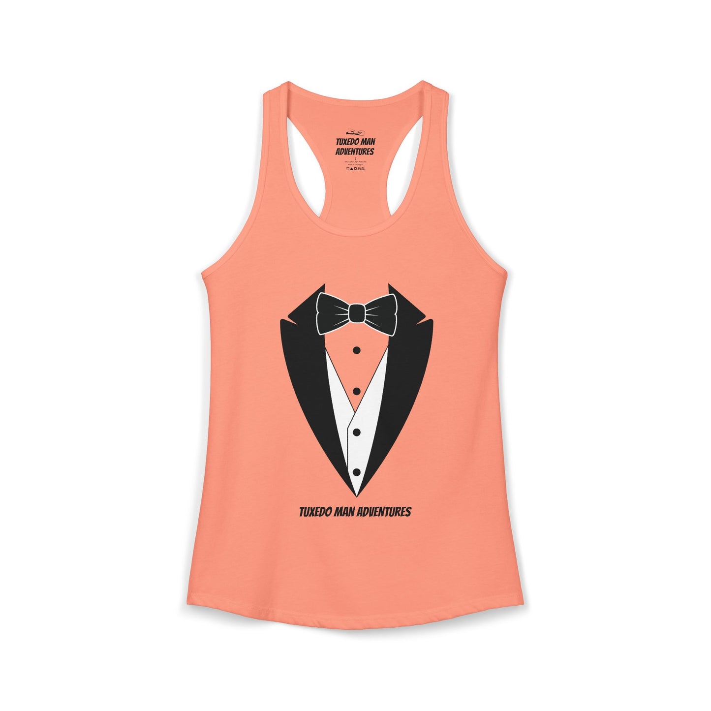 Adult Women's Tuxedo Man Logo Racerback Tank (XS-2XL)