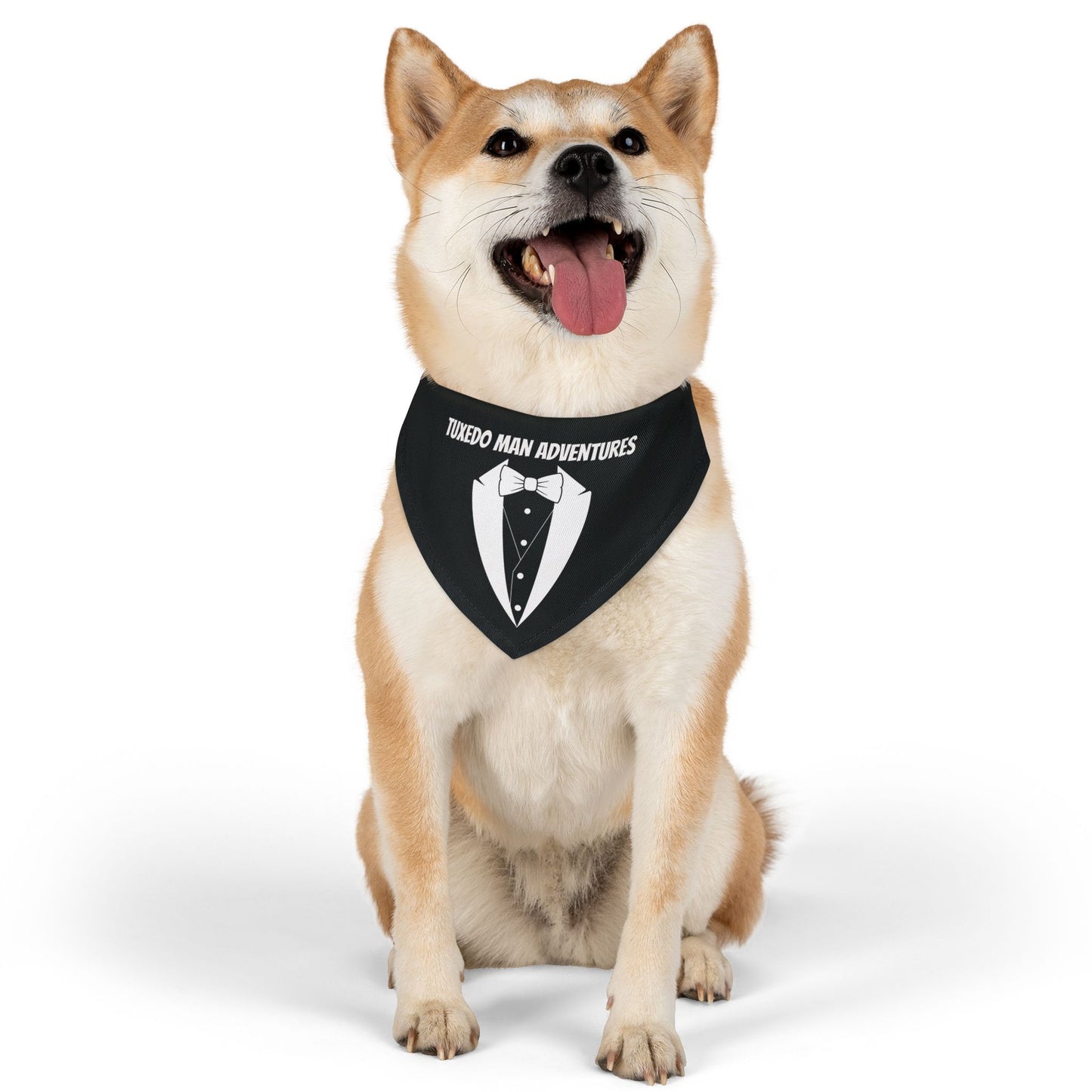 Black Tuxedo Pet Bandana Collar S-XL