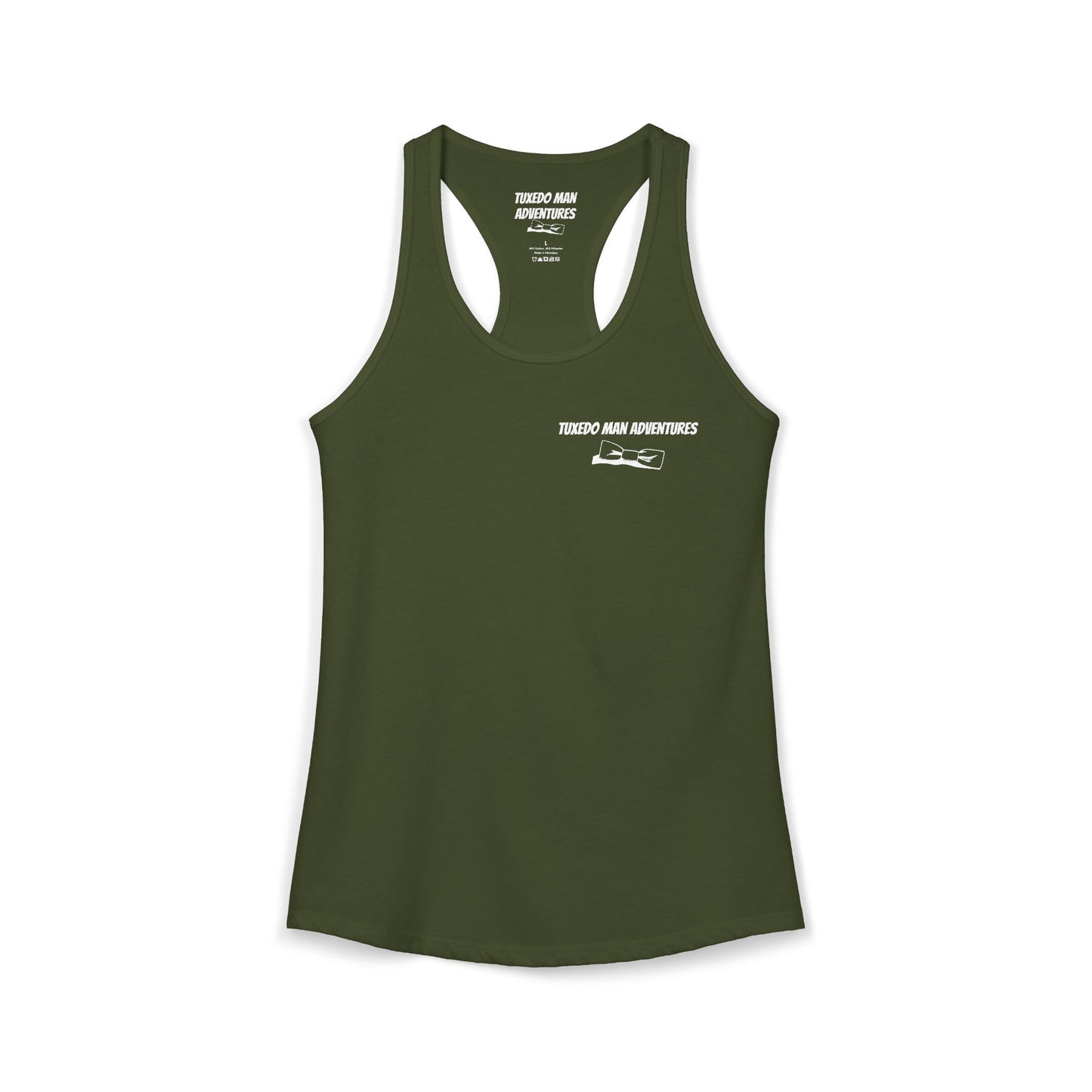 Adult Women's Tuxedo Man Bowtie Logo Racerback Tank