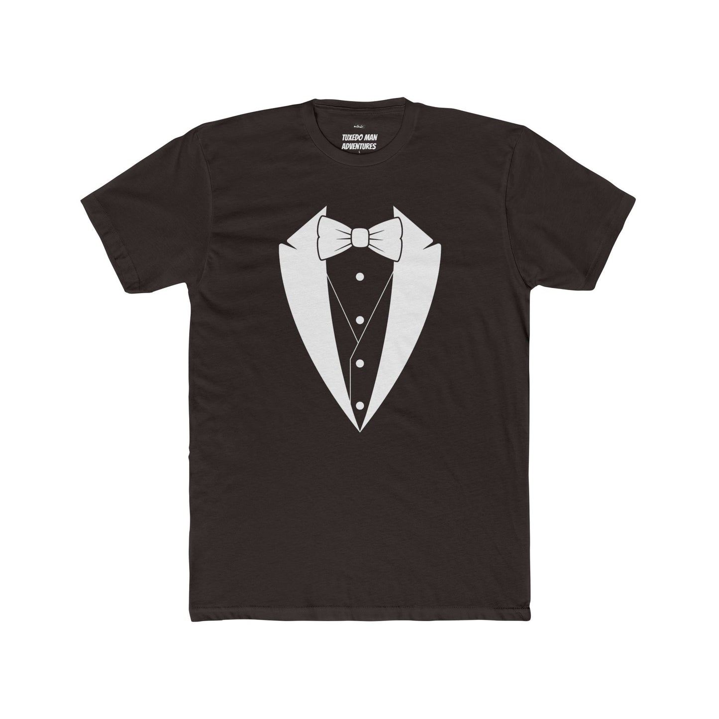 Adult Unisex Tuxedo Man  Logo (white logo on dark colors) Next Level Lightweight Soft Crewneck Tee  XS-5X