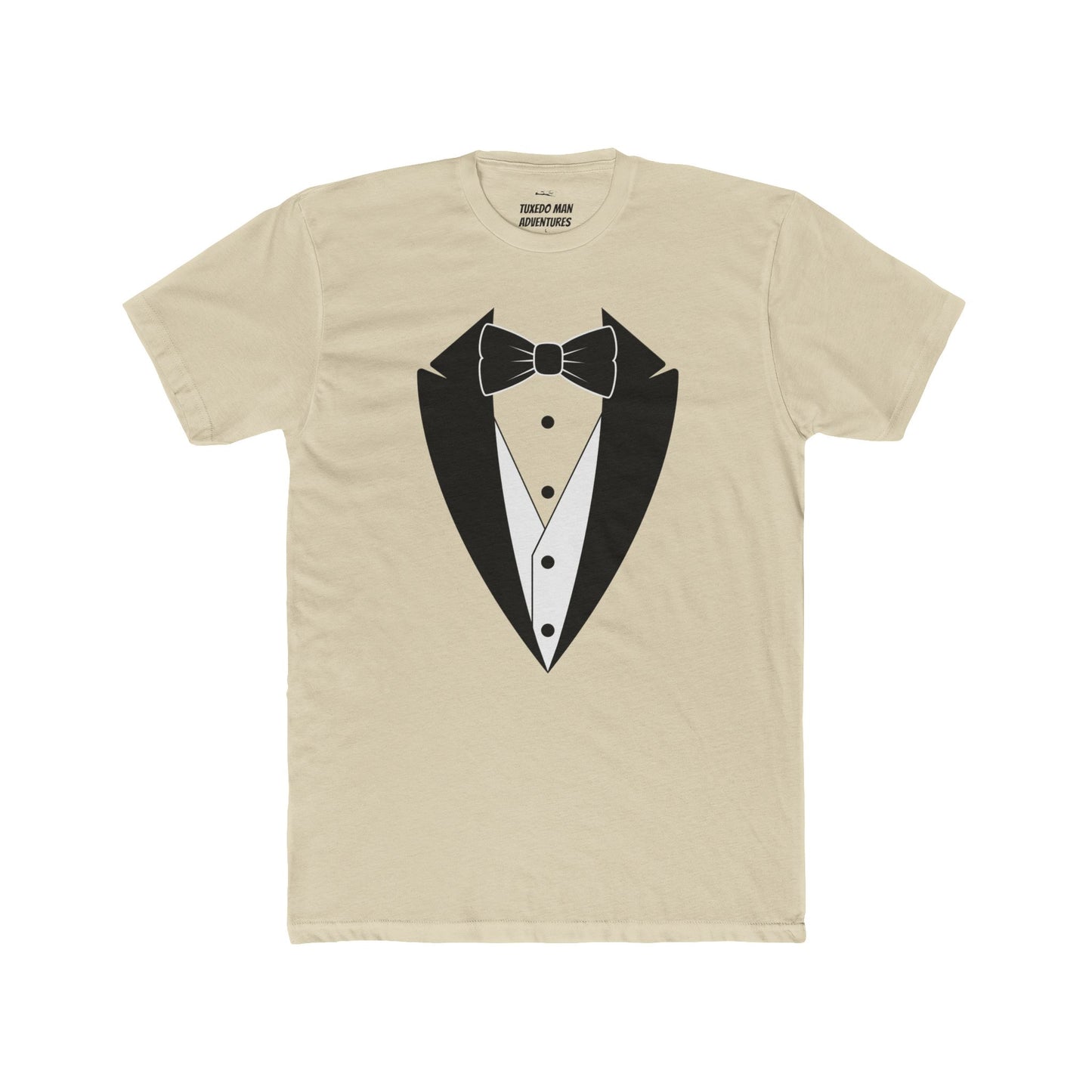 Adult Unisex Tuxedo Man Logo (black logo on pastel palette) 90/10 Blend Tee XS-5XL