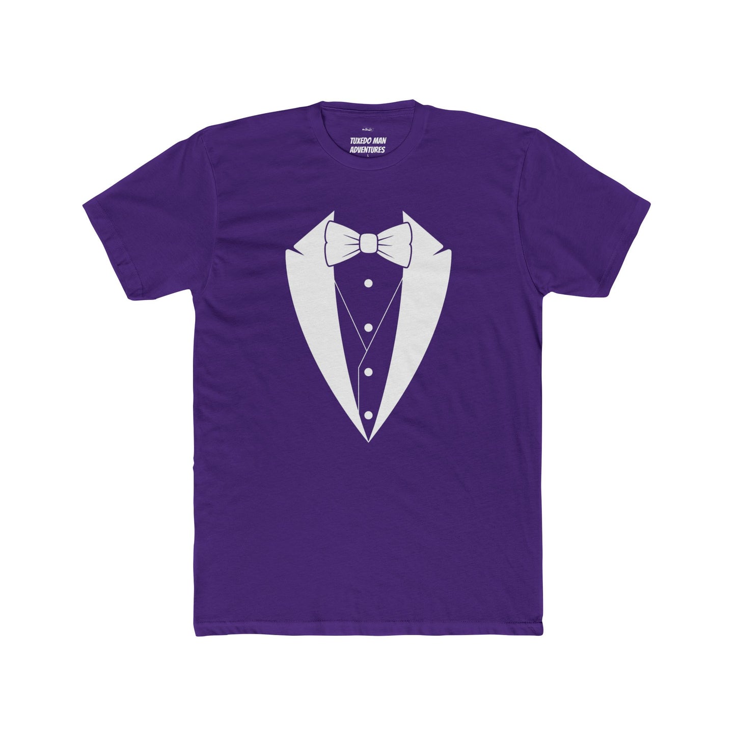 Adult Unisex Tuxedo Man  Logo (white logo on dark colors) Next Level Lightweight Soft Crewneck Tee  XS-5X