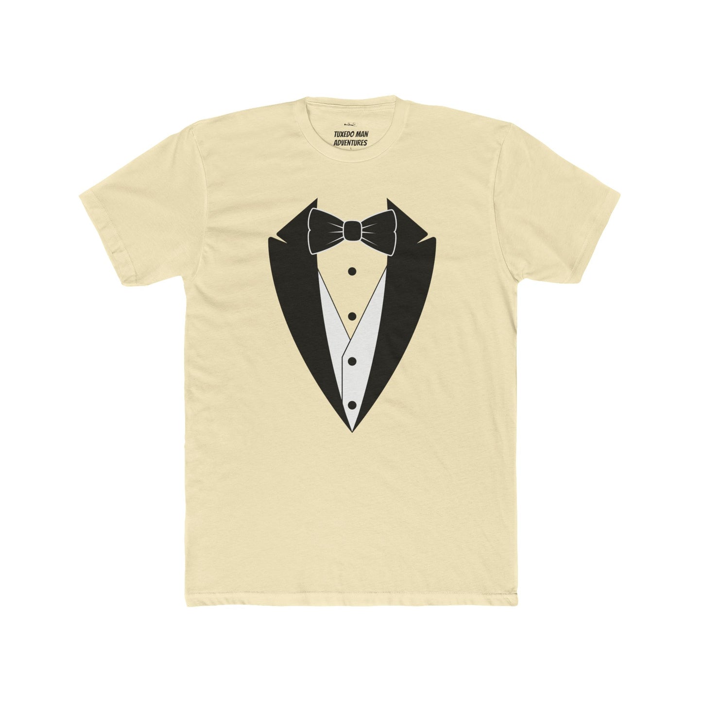 Adult Unisex Tuxedo Man Logo (black logo on pastel palette) 90/10 Blend Tee XS-5XL