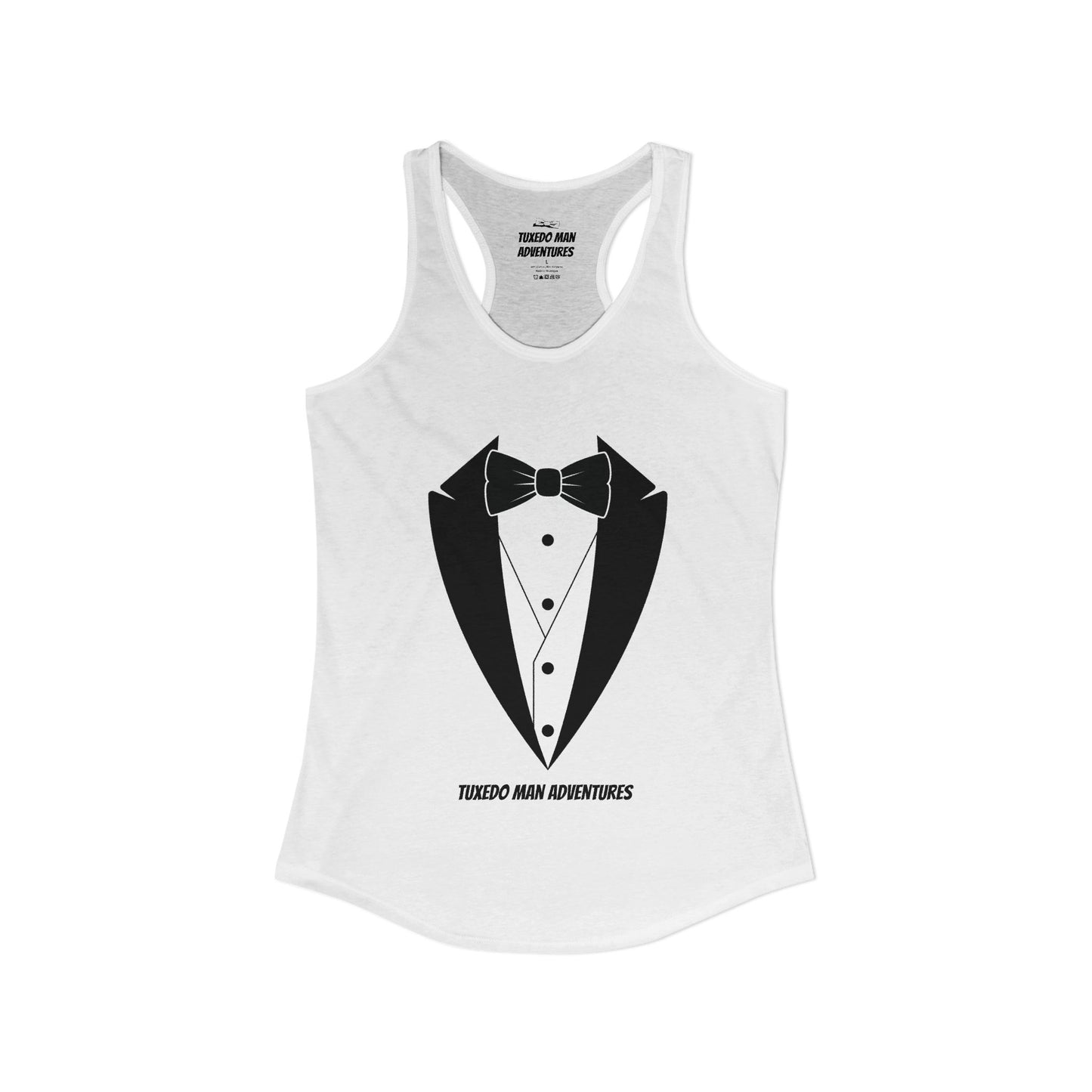 Adult Women's Tuxedo Man Logo Racerback Tank (XS-2XL)