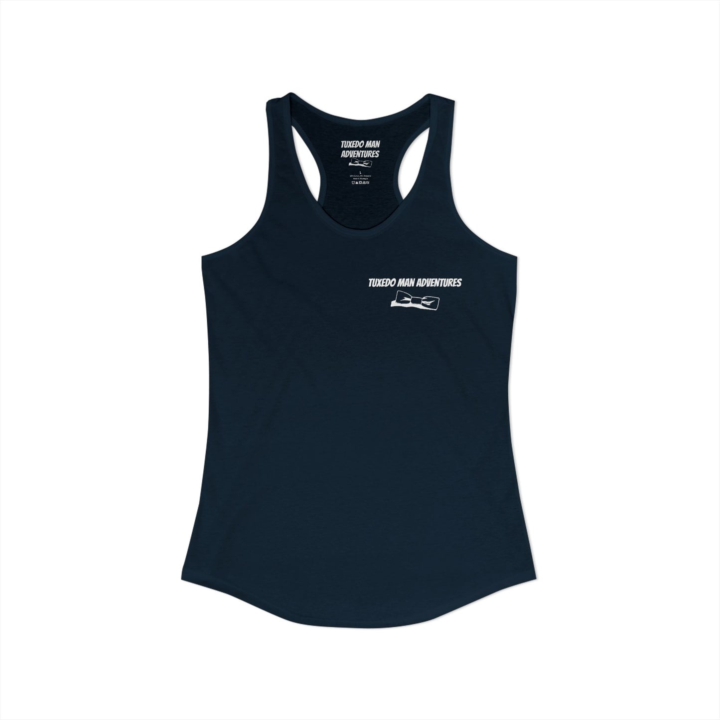 Adult Women's Tuxedo Man Bowtie Logo Racerback Tank