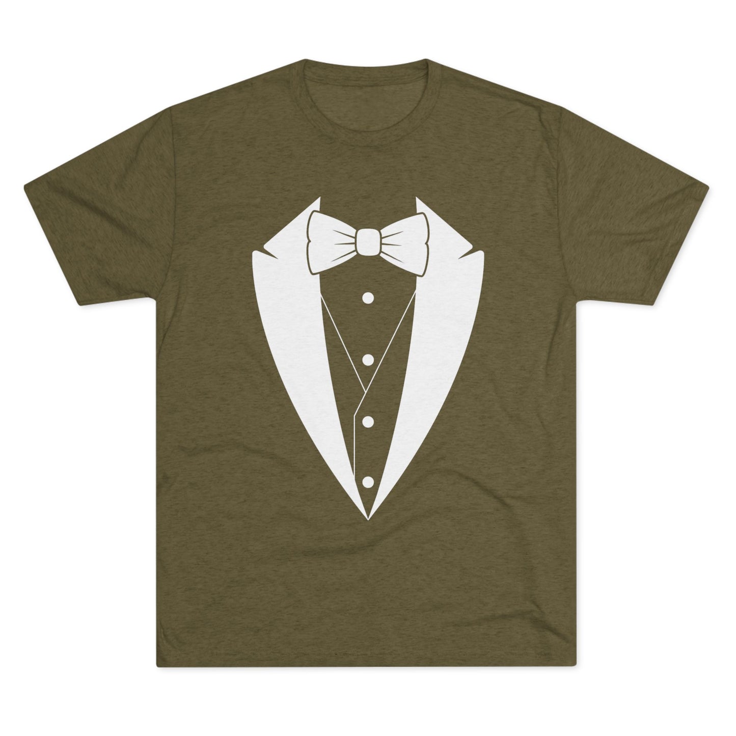 Adult Unisex Tuxedo Man Logo (dark colors, white logo) Next Level Ultrasoft Tri-Blend  Crew Tee S-3XL