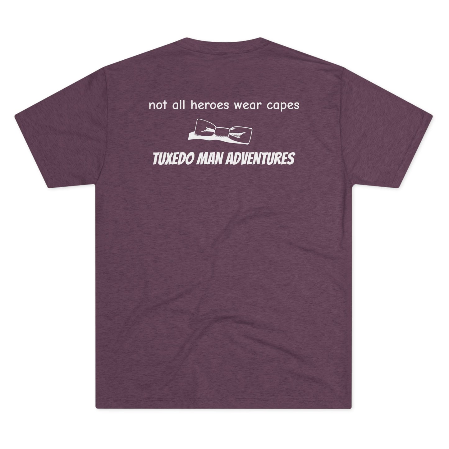 Adult Unisex White Tuxedo Tri-Blend Crew Tee S-3XL