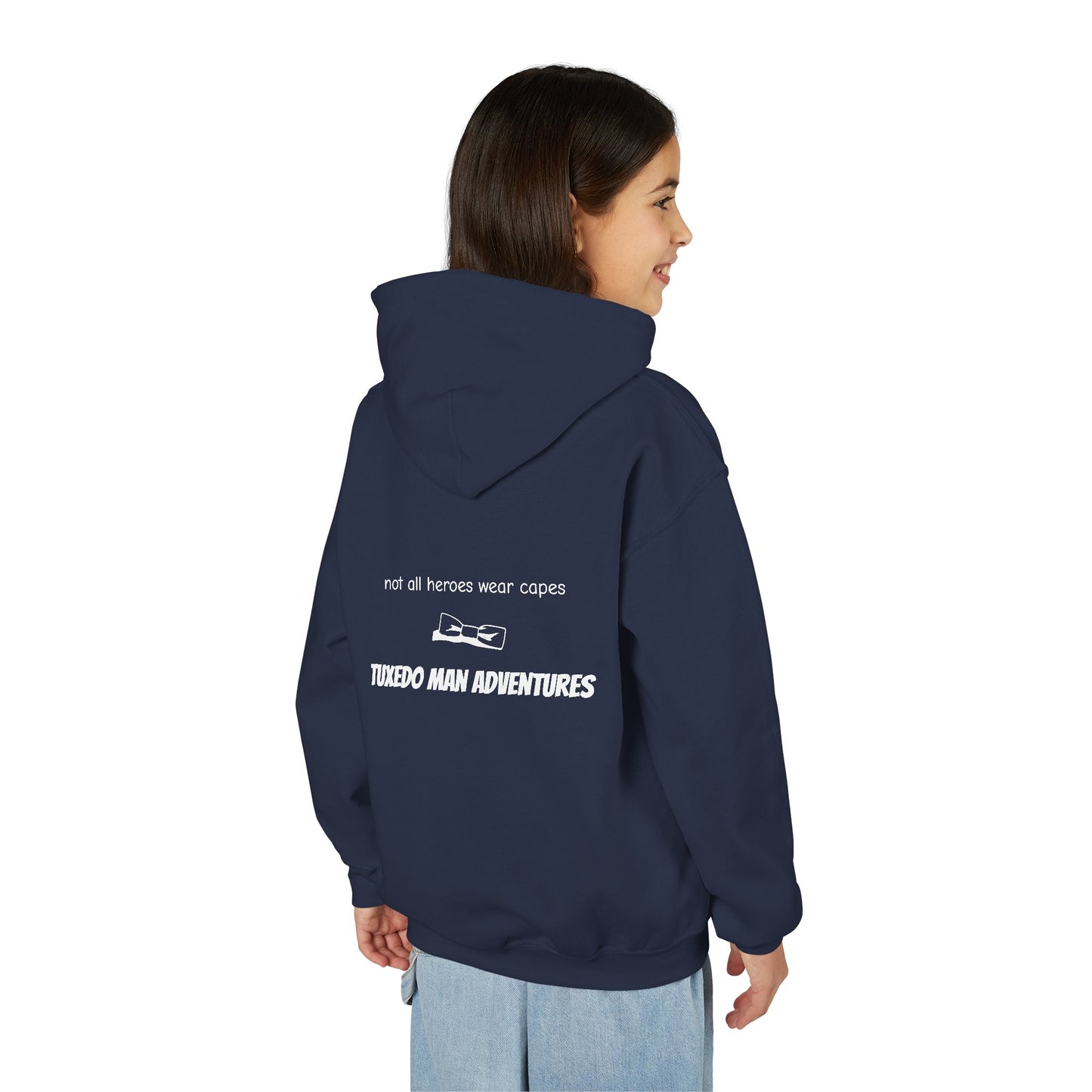 Youth Tuxedo Man Logo Hooded Sweatshirt Heavy Blend 50/50  S-XL