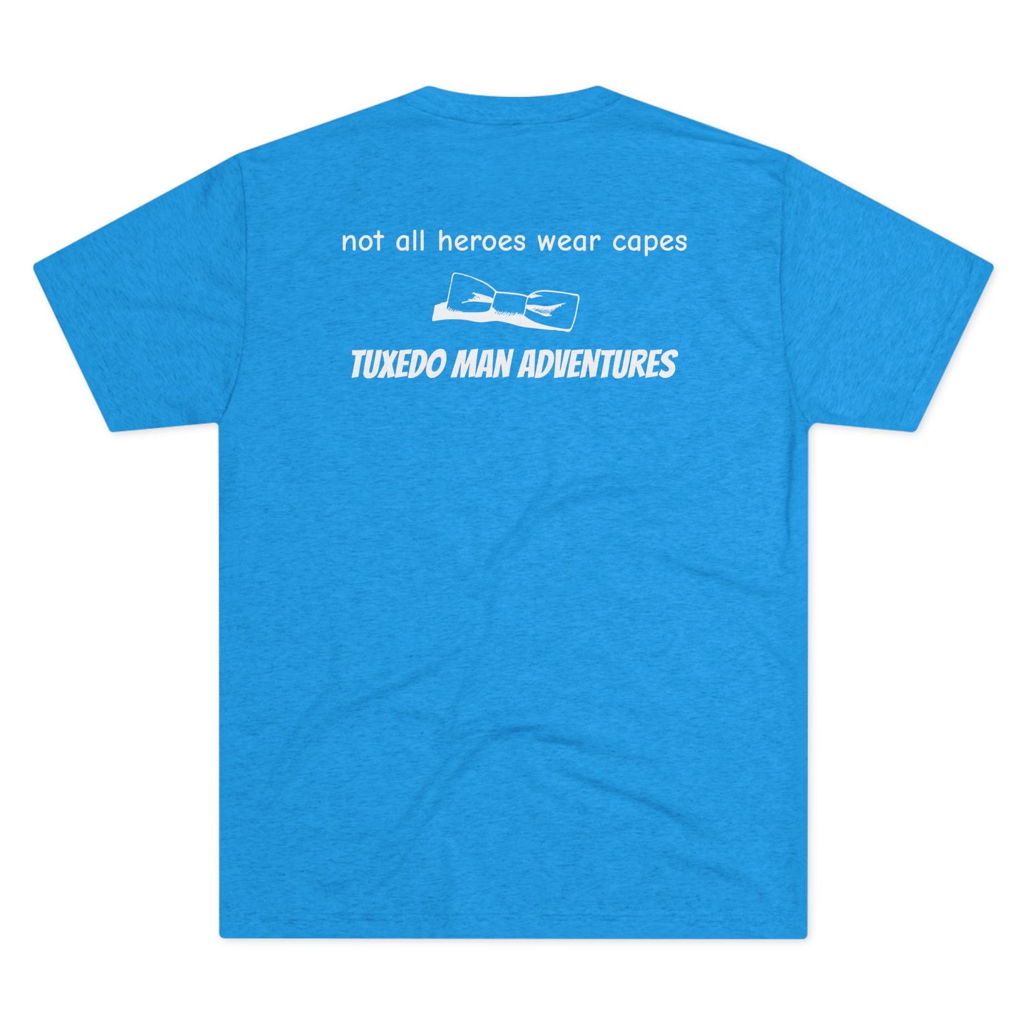 Adult Unisex White Tuxedo Tri-Blend Crew Tee S-3XL