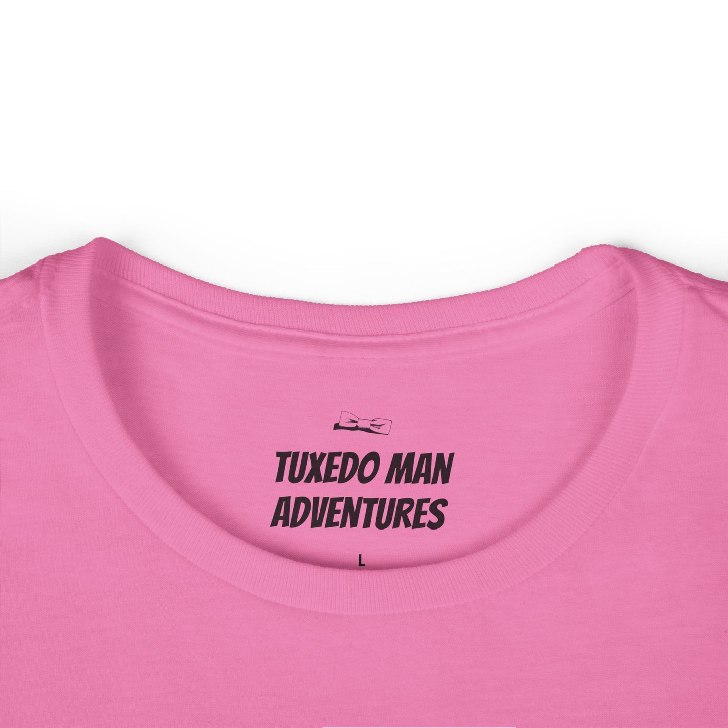 Adult Women's Tuxedo Logo (black logo on pastel colors) Gildan 100% Cotton Tee S-3XL