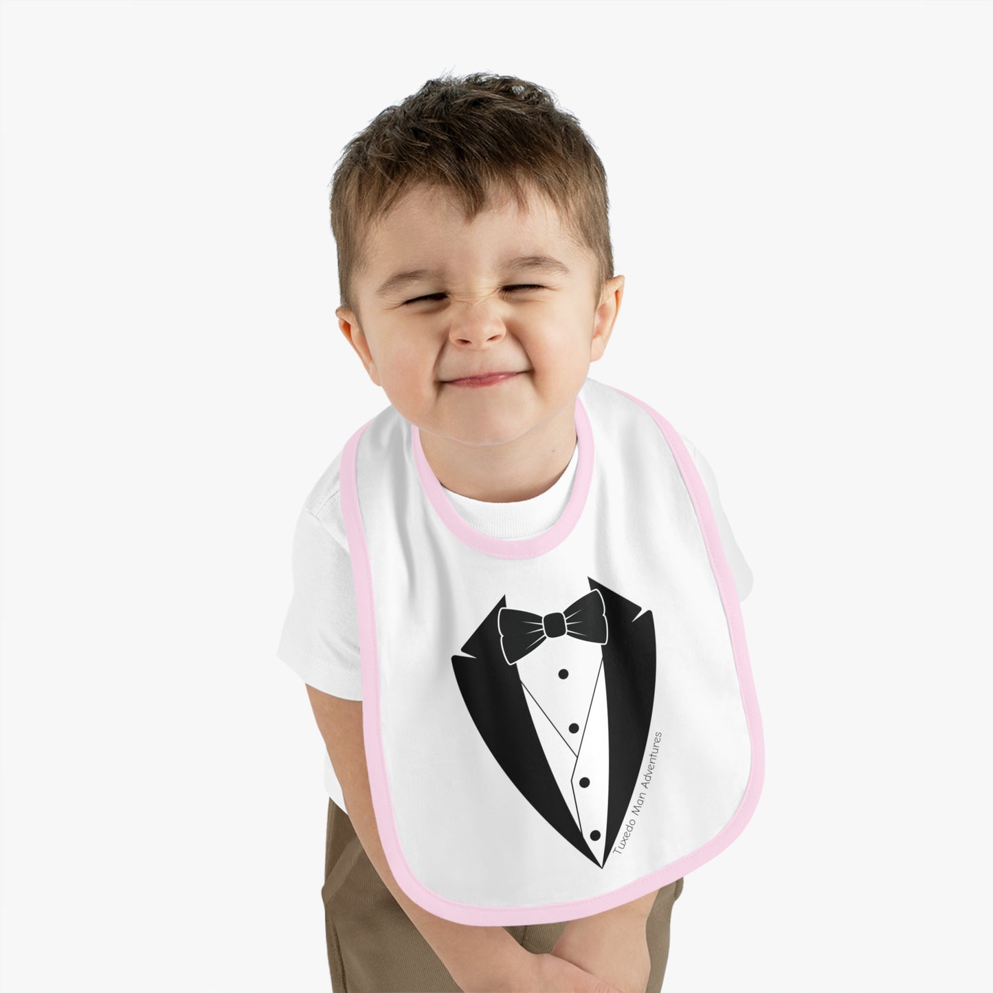 Baby Tuxedo Contrast Trim Jersey Bib
