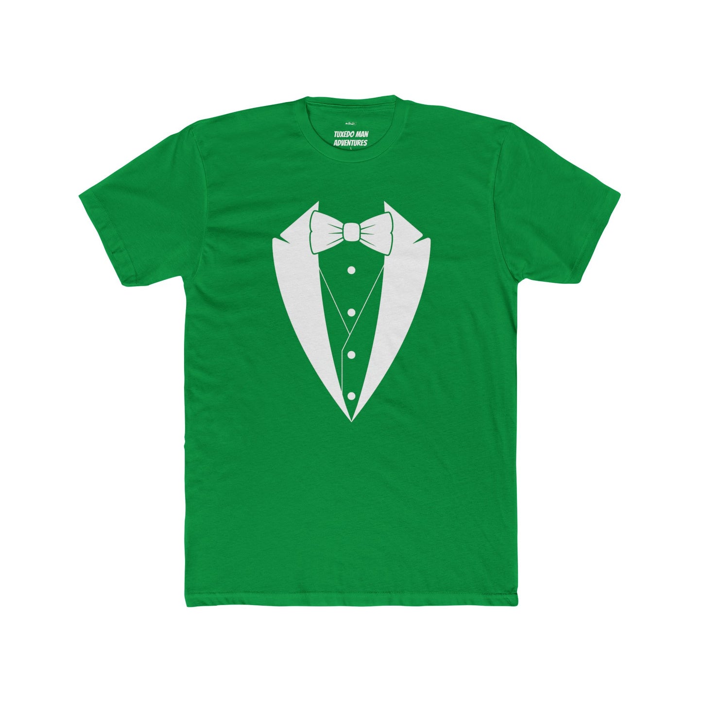 Adult Unisex Tuxedo Man  Logo (white logo on dark colors) Next Level Lightweight Soft Crewneck Tee  XS-5X