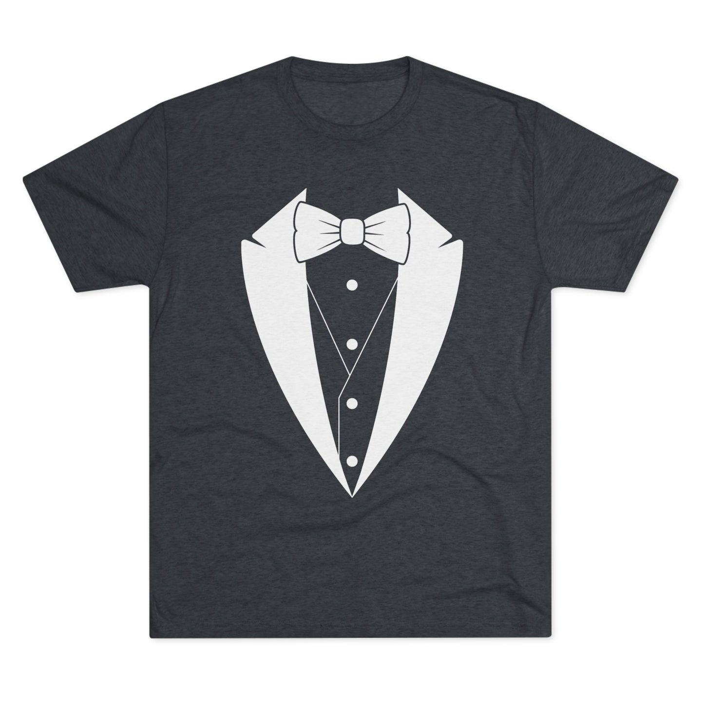 Adult Unisex Tuxedo Man Logo (dark colors, white logo) Next Level Ultrasoft Tri-Blend  Crew Tee S-3XL
