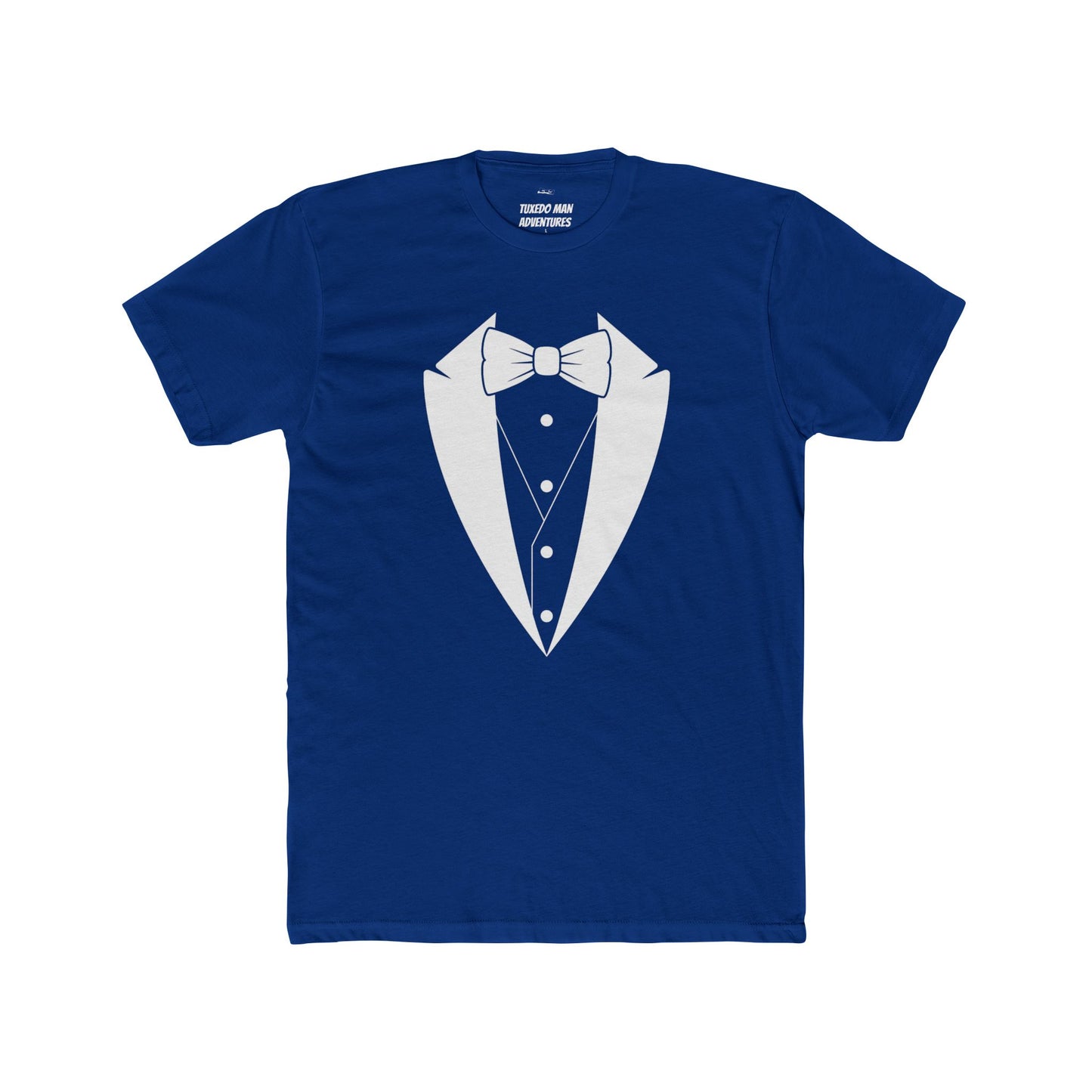 Adult Unisex Tuxedo Man  Logo (white logo on dark colors) Next Level Lightweight Soft Crewneck Tee  XS-5X