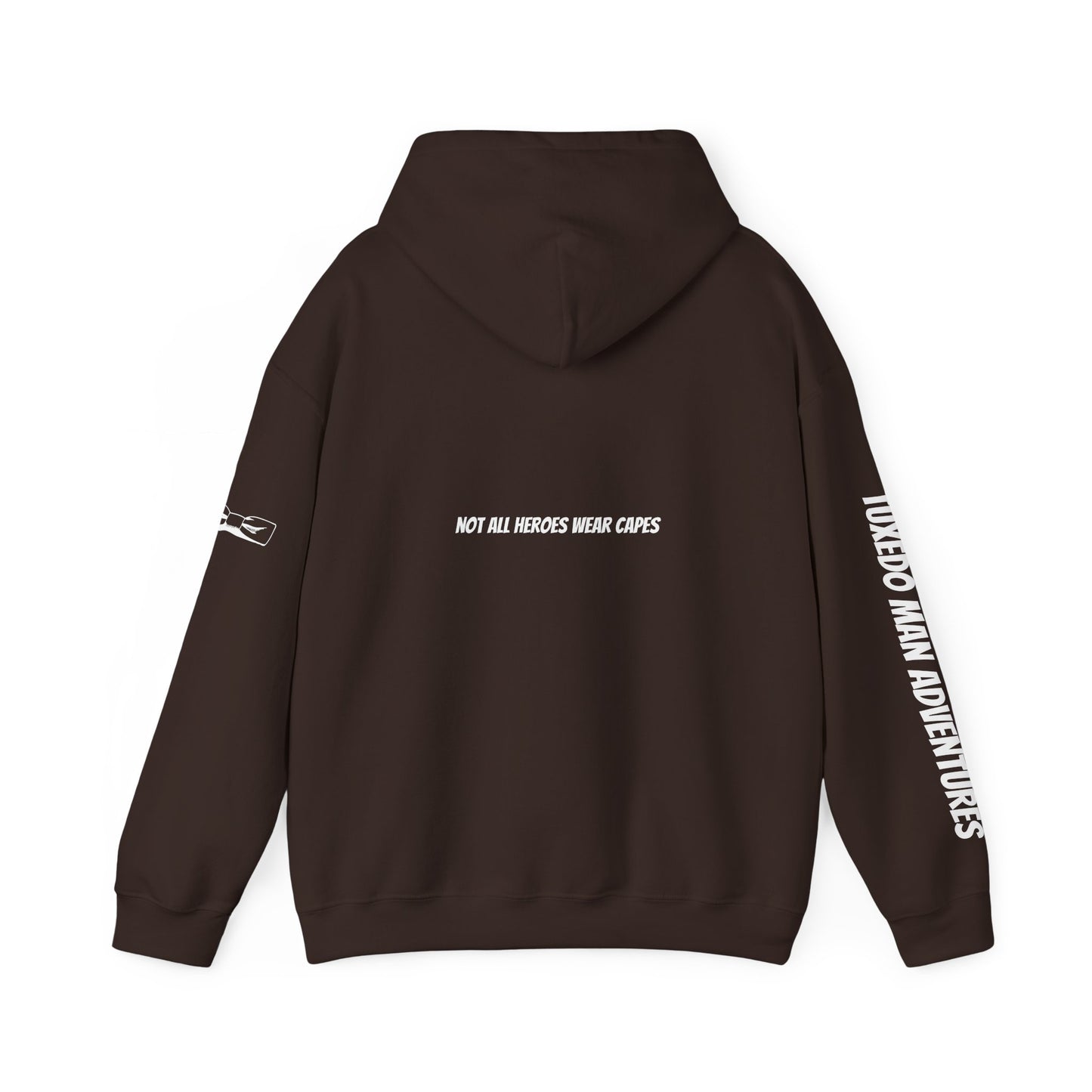 Adult Unisex Hooded Sweatshirt Tuxedo Man Logo (white logo, dark colors) Gildan Heavy Blend™  S-5XL