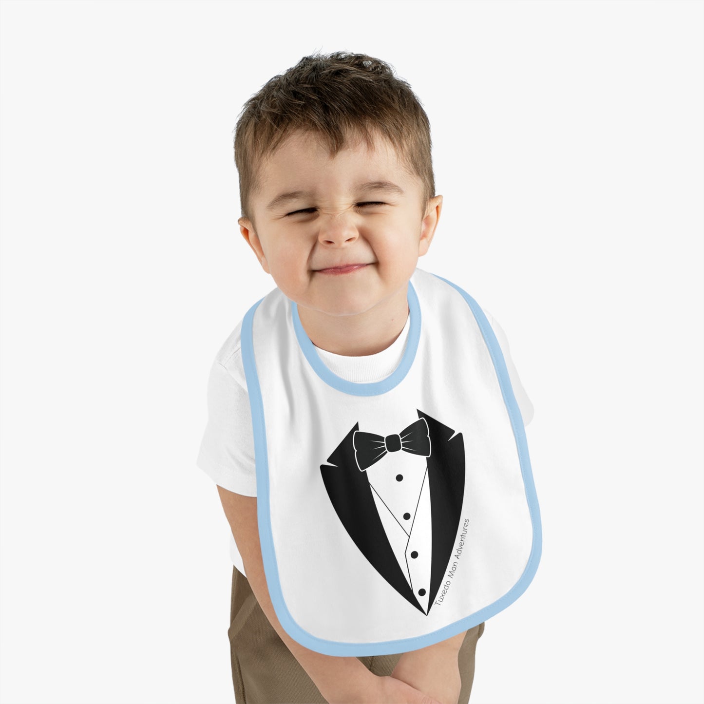 Baby Tuxedo Contrast Trim Jersey Bib