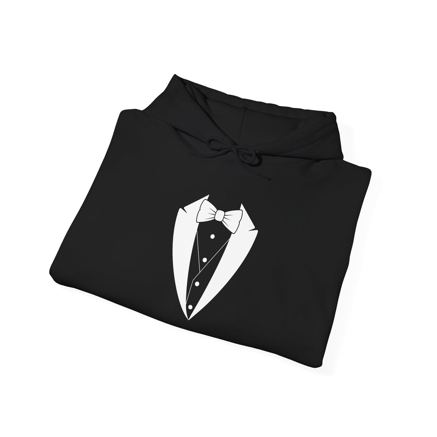 Adult Unisex Hooded Sweatshirt Tuxedo Man Logo (white logo, dark colors) Gildan Heavy Blend™  S-5XL