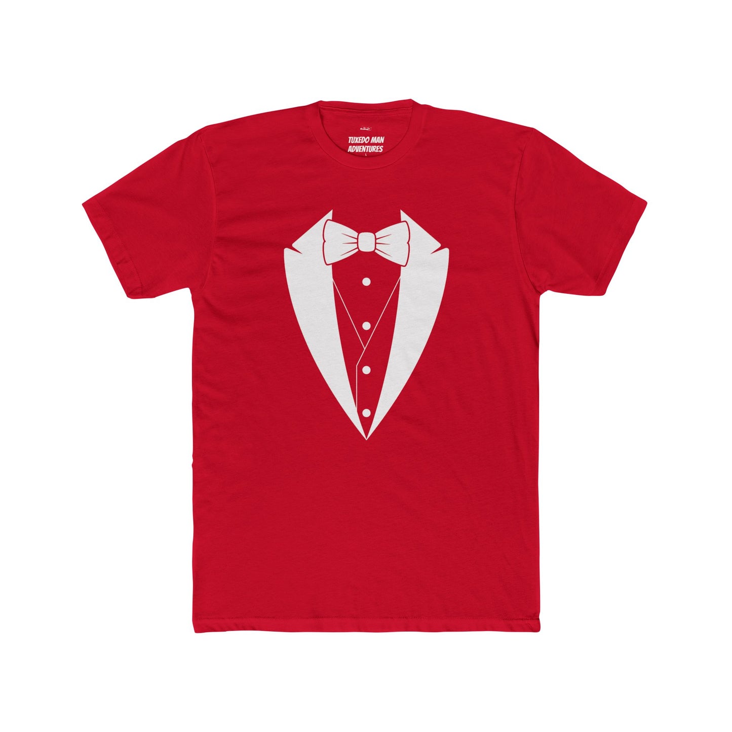 Adult Unisex Tuxedo Man  Logo (white logo on dark colors) Next Level Lightweight Soft Crewneck Tee  XS-5X