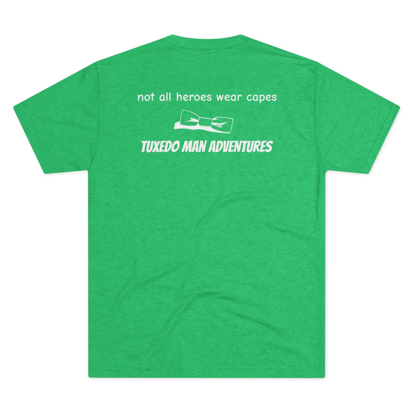 Adult Unisex White Tuxedo Tri-Blend Crew Tee S-3XL