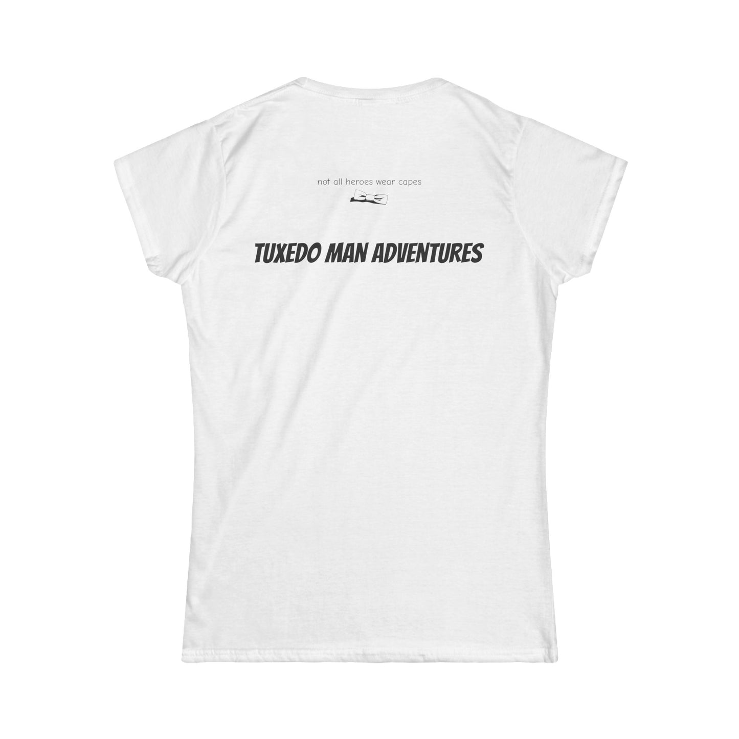 Adult Women's Tuxedo Logo (black logo on pastel colors) Gildan 100% Cotton Tee S-3XL