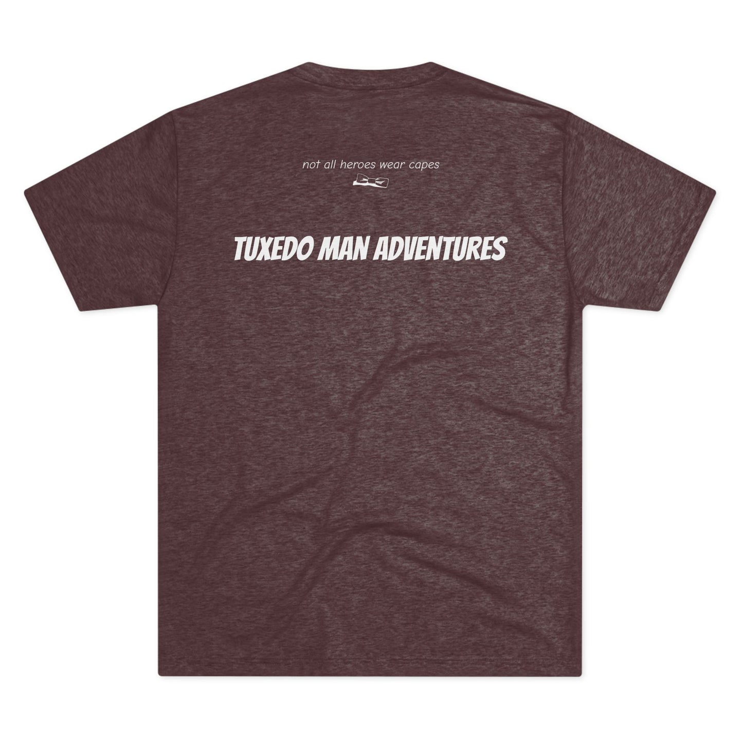 Adult Unisex Tuxedo Man Logo (dark colors, white logo) Next Level Ultrasoft Tri-Blend  Crew Tee S-3XL