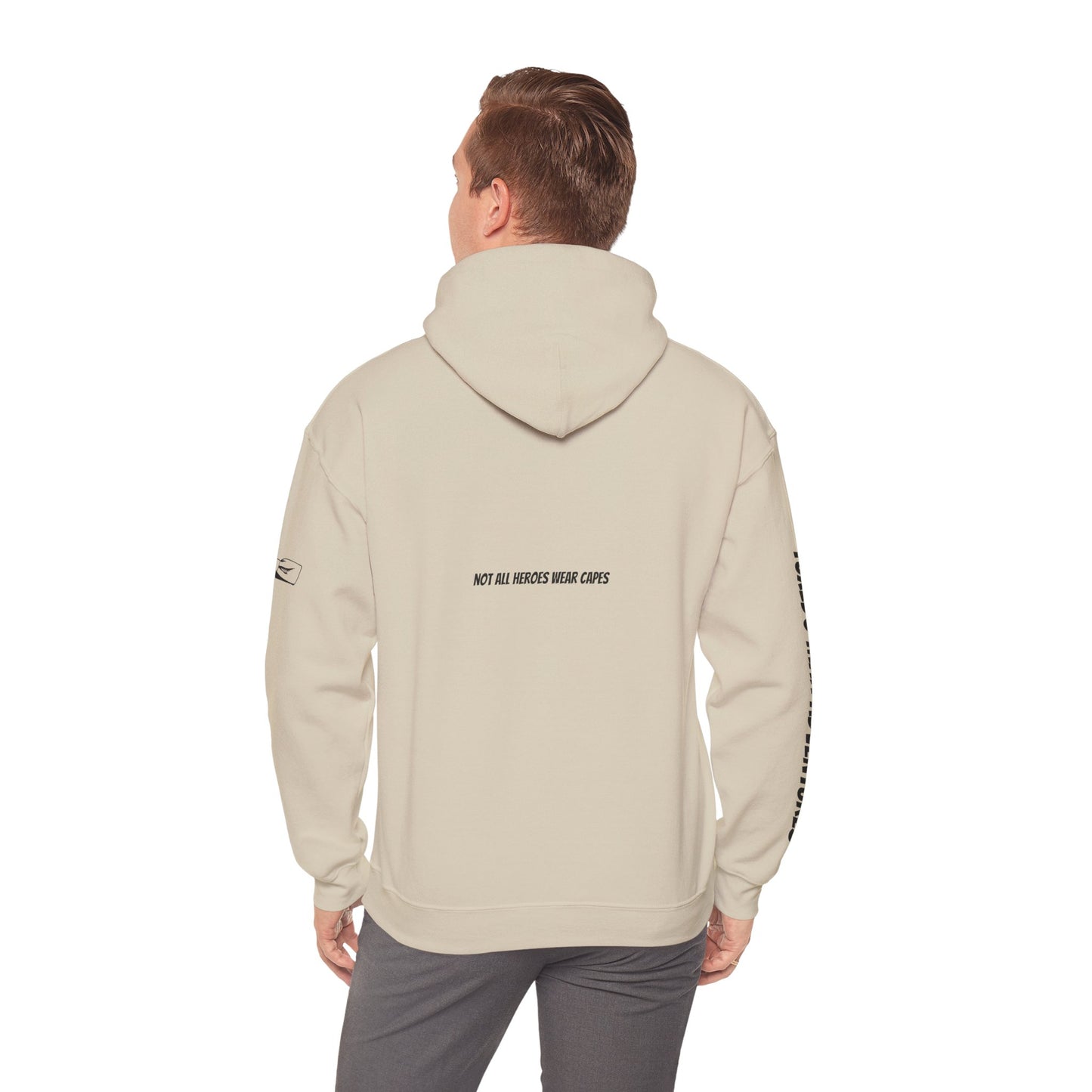 Adult Unisex Hooded Sweatshirt Tuxedo Man Logo (white logo, dark colors)  Gildan Heavy Blend™  S-5XL