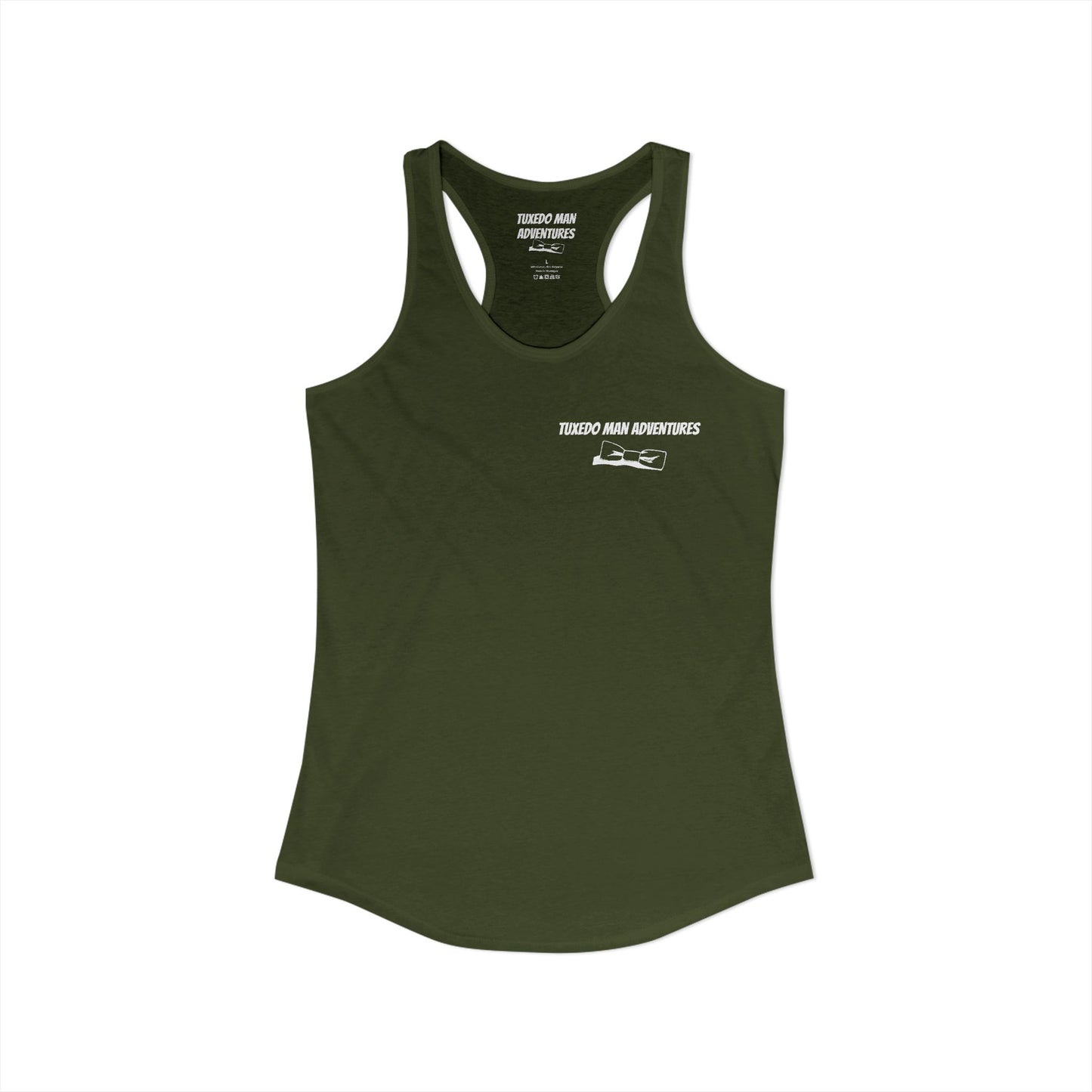 Adult Women's Tuxedo Man Bowtie Logo Racerback Tank
