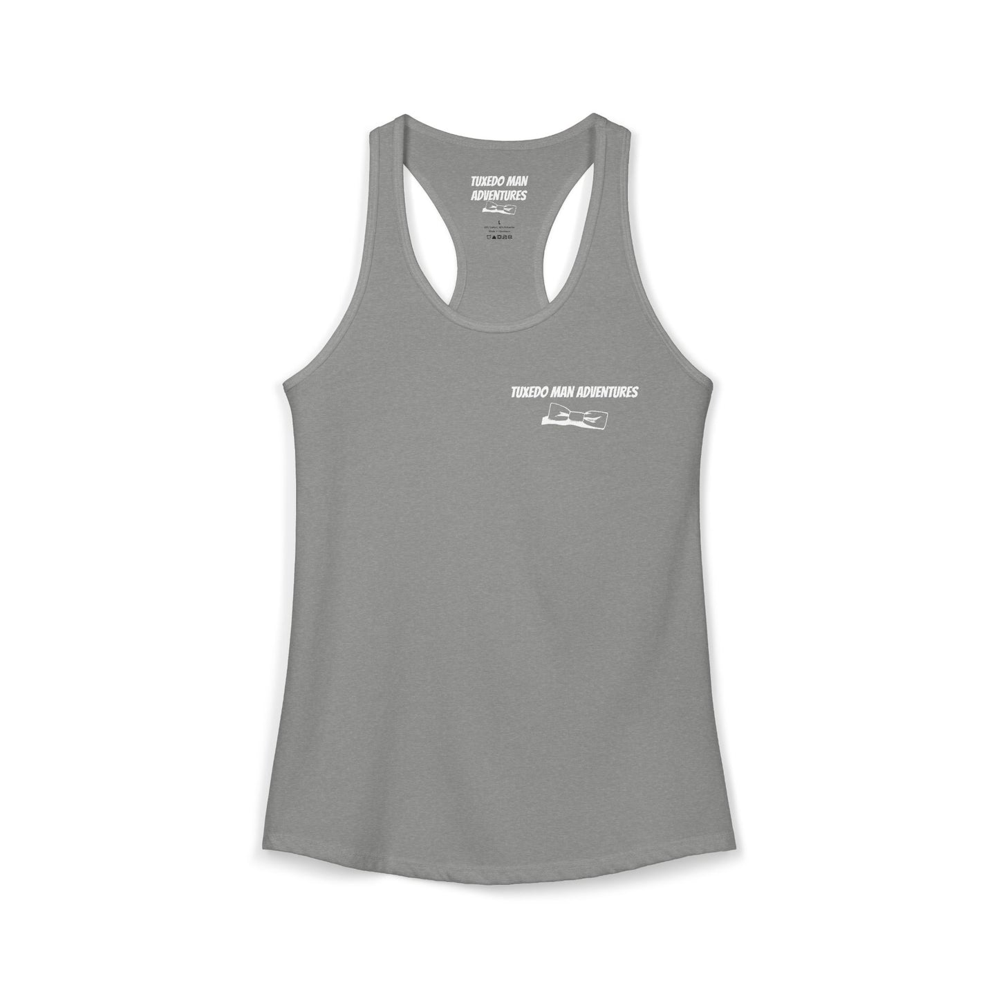 Adult Women's Tuxedo Man Bowtie Logo Racerback Tank