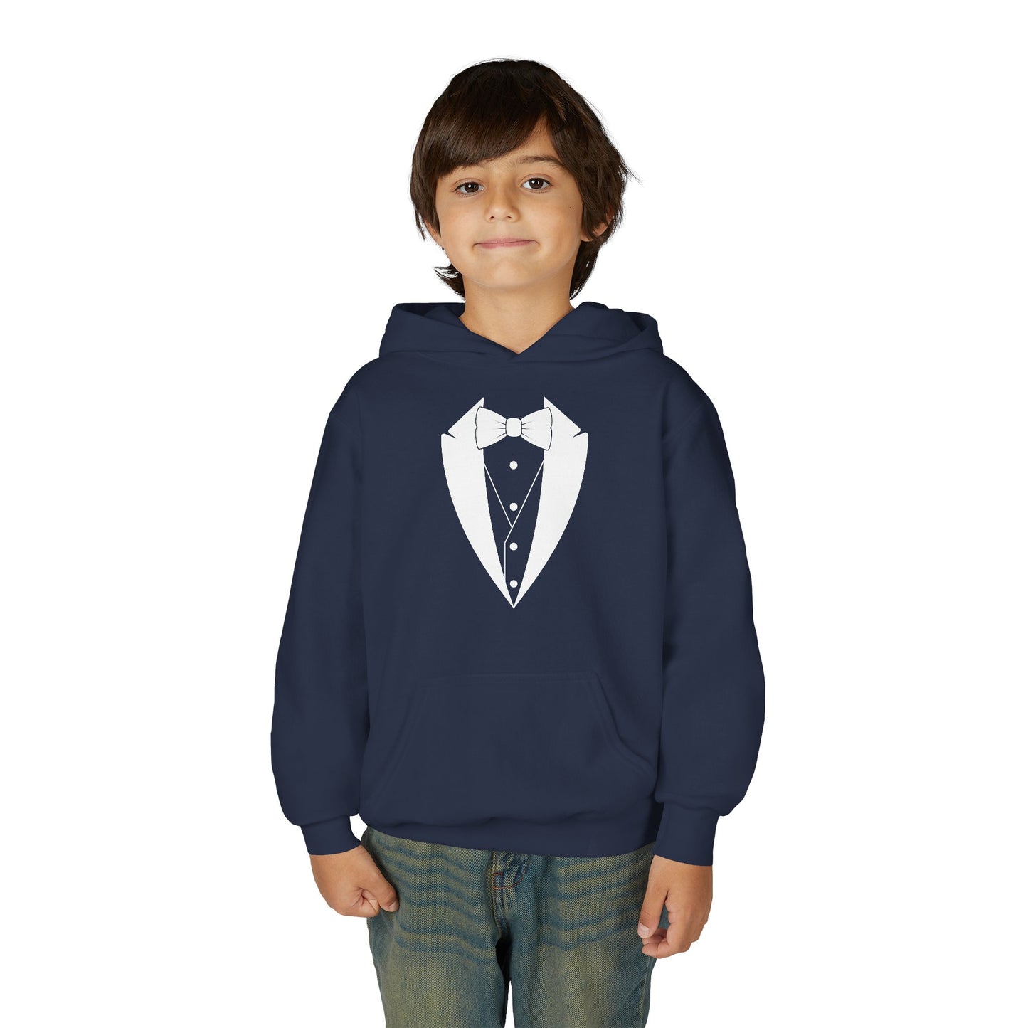 Youth Tuxedo Man Logo Hooded Sweatshirt Heavy Blend 50/50  S-XL