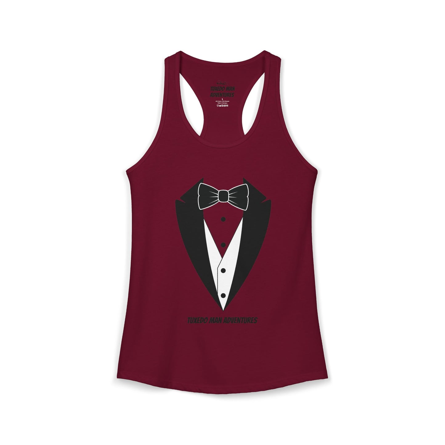 Adult Women's Tuxedo Man Logo Racerback Tank (XS-2XL)