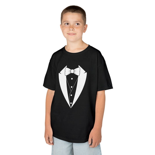 Youth Tuxedo Man Logo (white logo on dark colors) Heavy 100% Cotton™ Tee XS-XL
