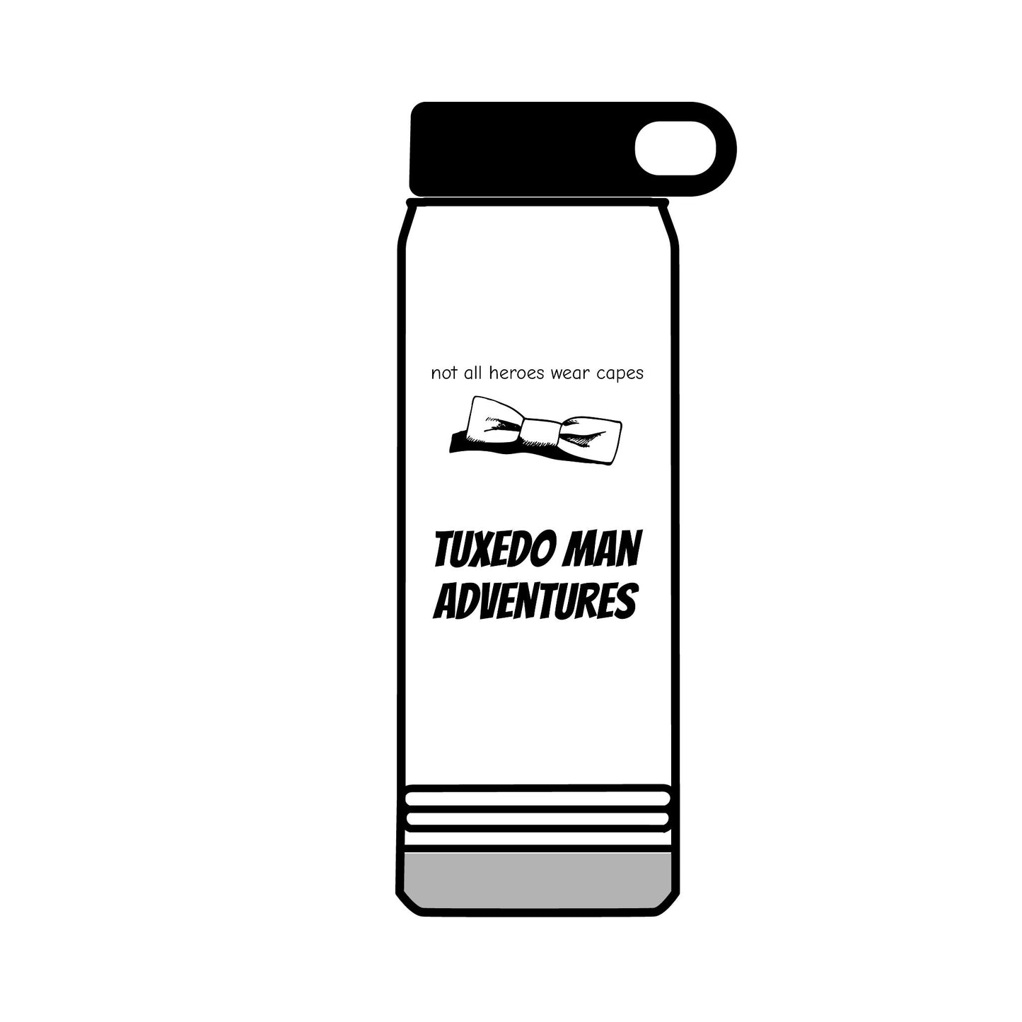 Black Tuxedo Logo Water Bottle, 32oz